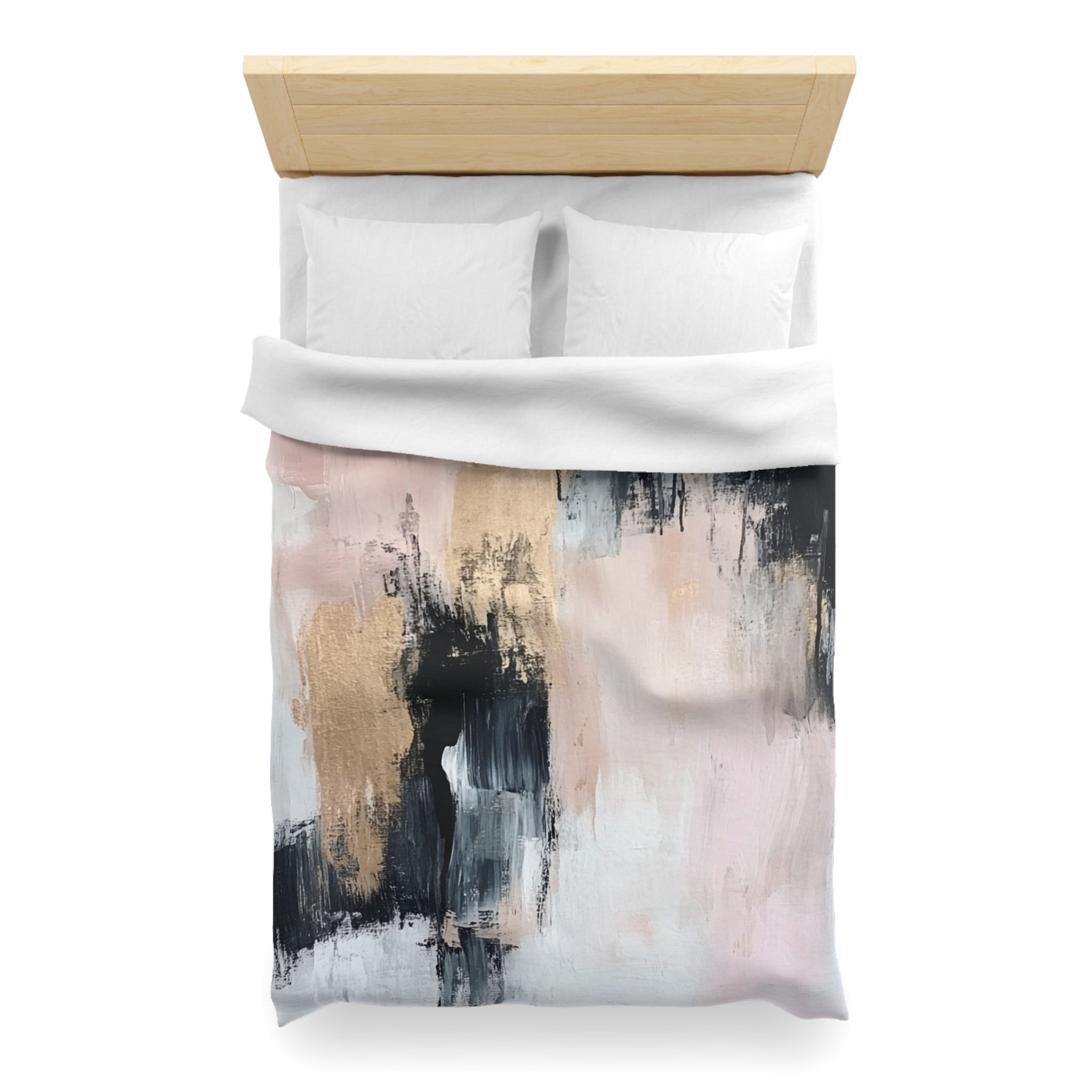 Abstract Duvet, Pillow Cover | Black Grey White, Blush Pink Bedroom Decor