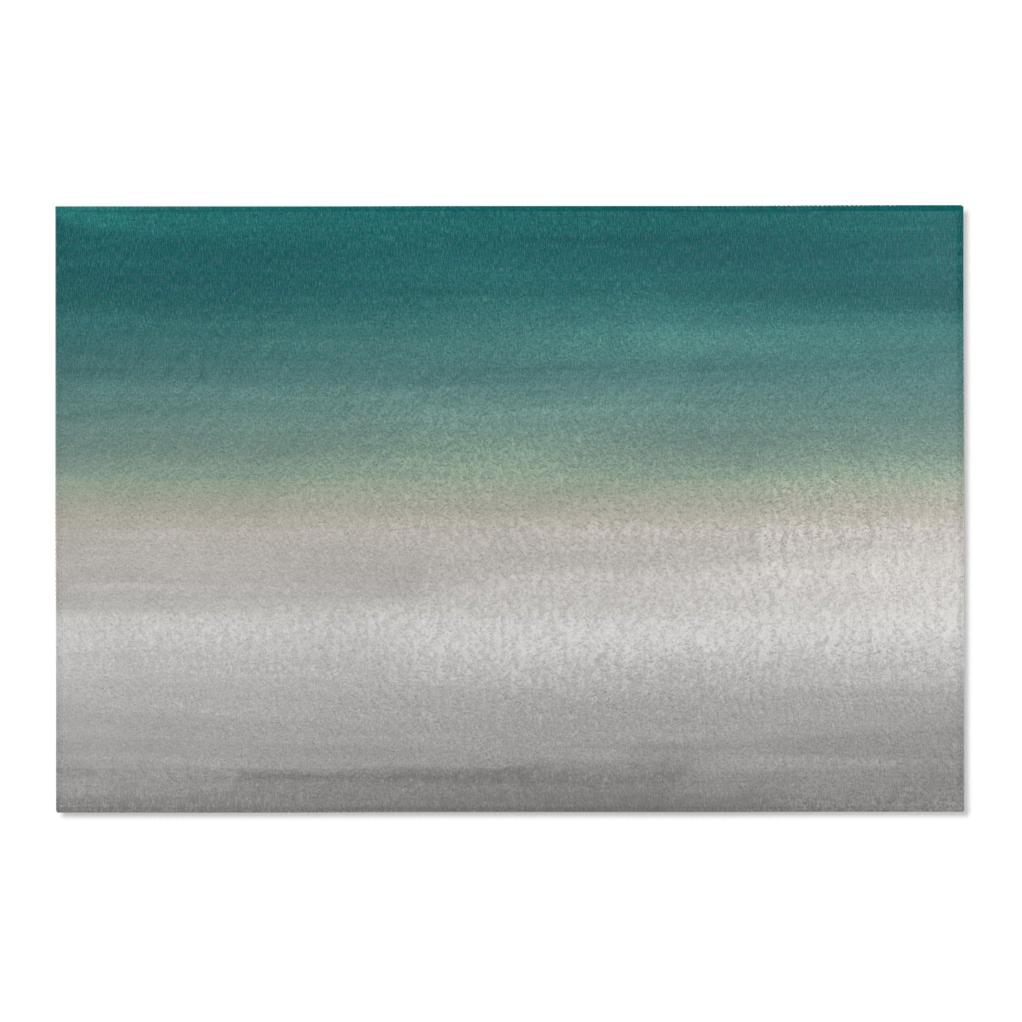 Modern Area Rug | Teal Green, Grey Ombre