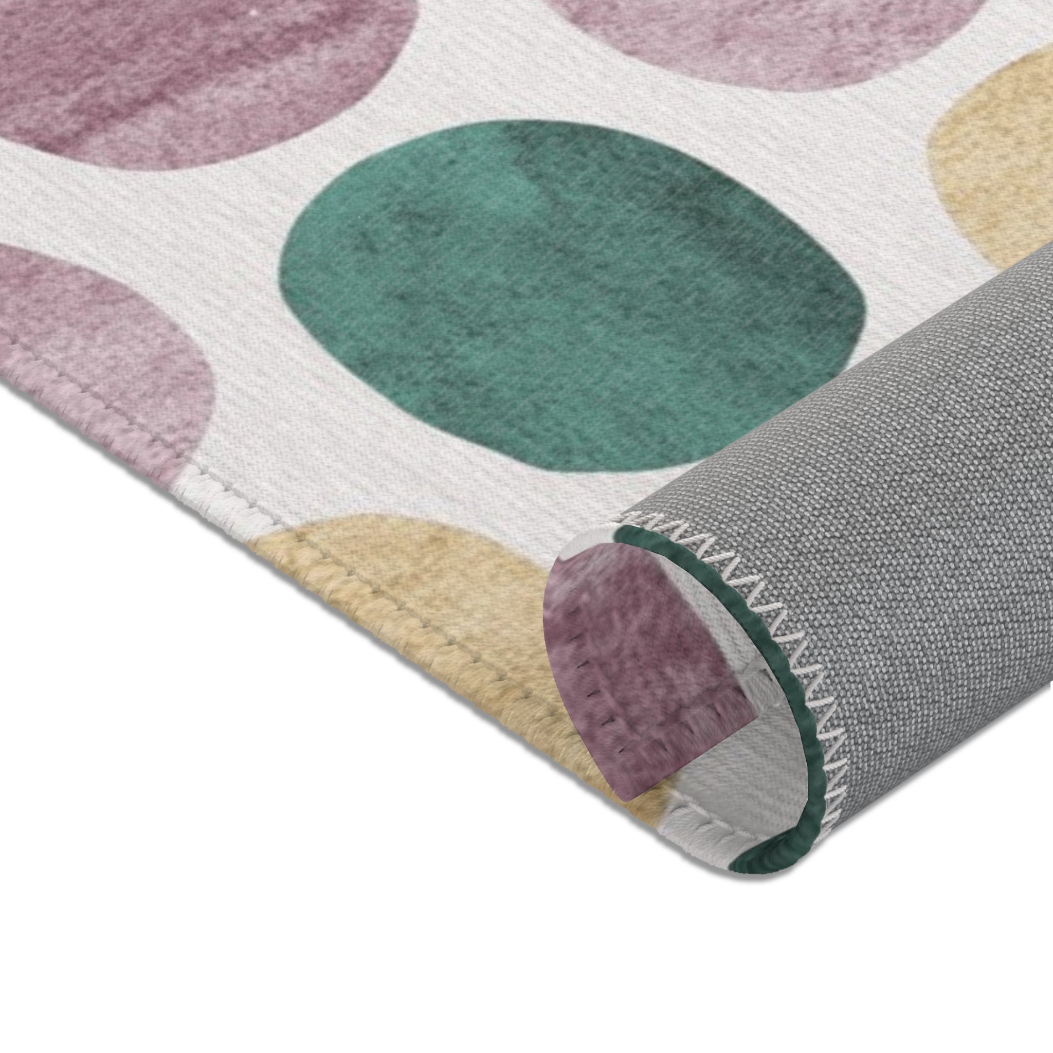 Abstract Boho Area Rug | Watercolor Fade, Lilac Green Beige