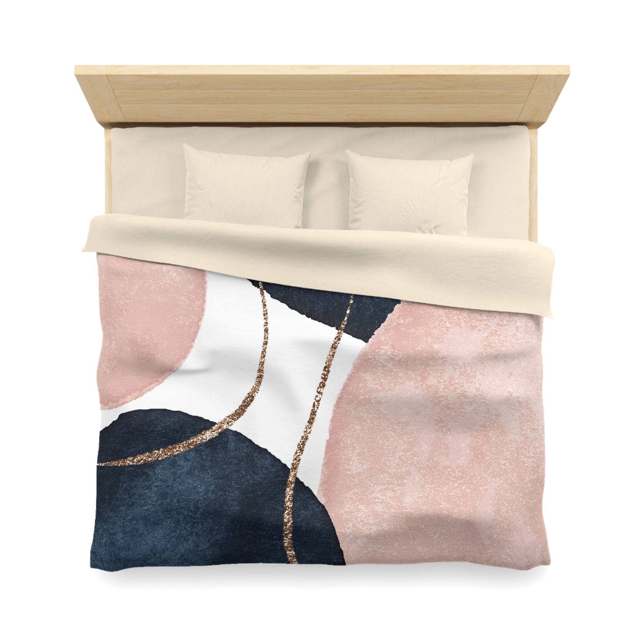 Abstract Duvet, Pillow Cover | Navy Blue, Blush Bedroom Decor
