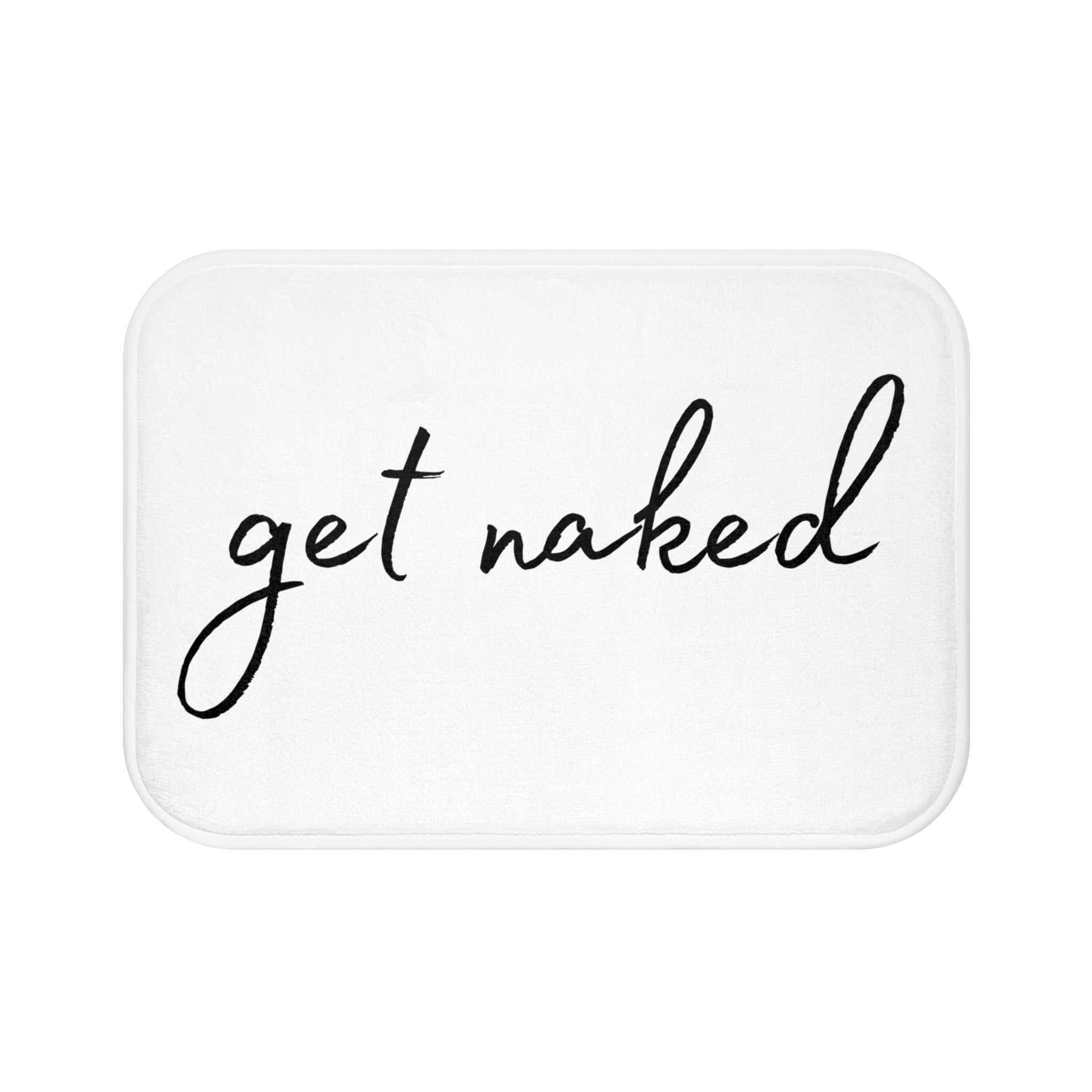 Get Naked Bath Mat | White Black Bathroom Rug