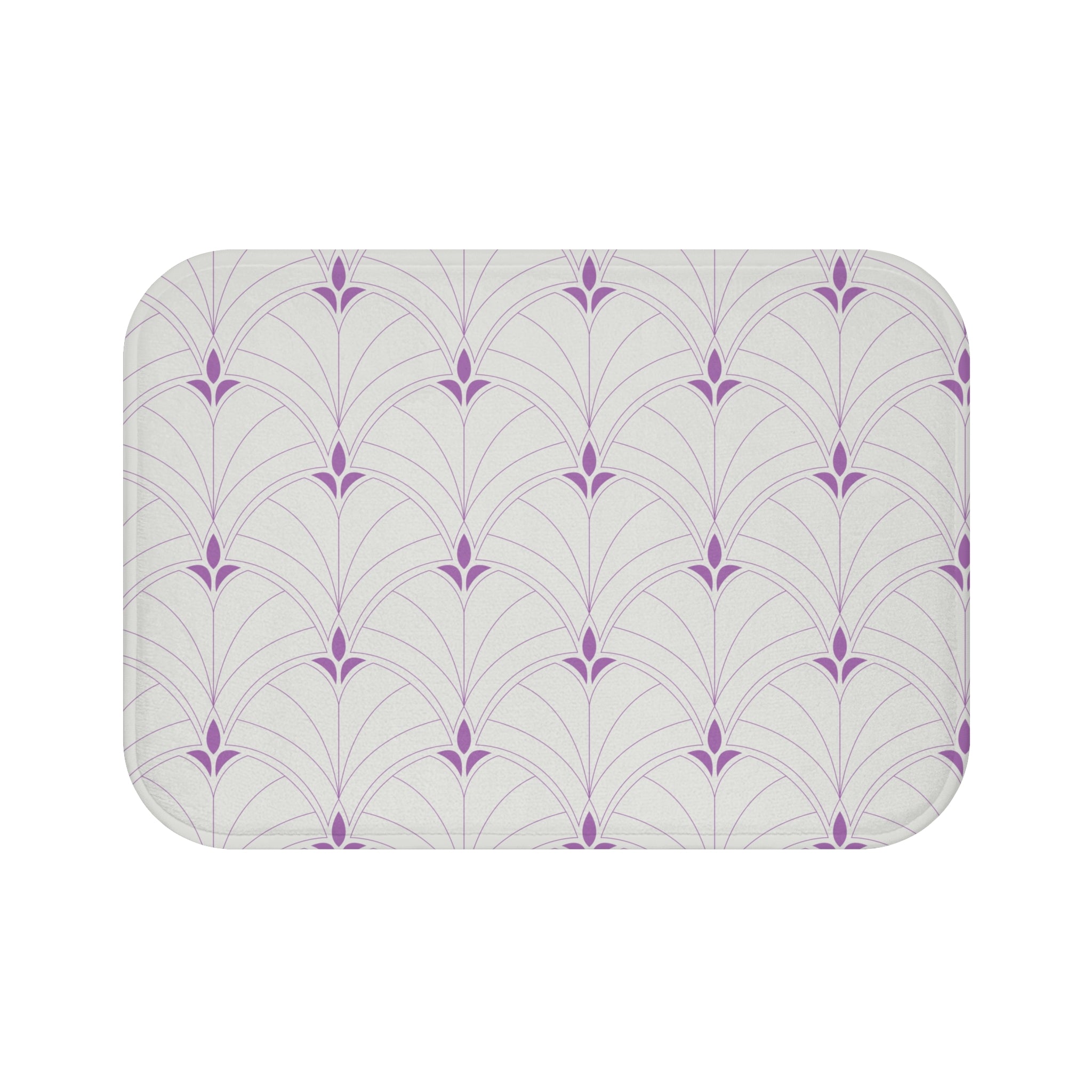 Art Deco Kitchen, Bath Mat | Grey Purple