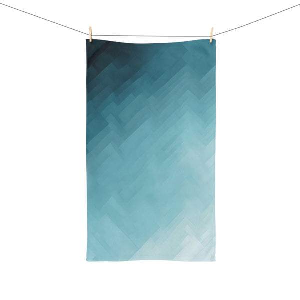 Abstract Kitchen, Bath Hand Towel | Navy Teal Blue Towel