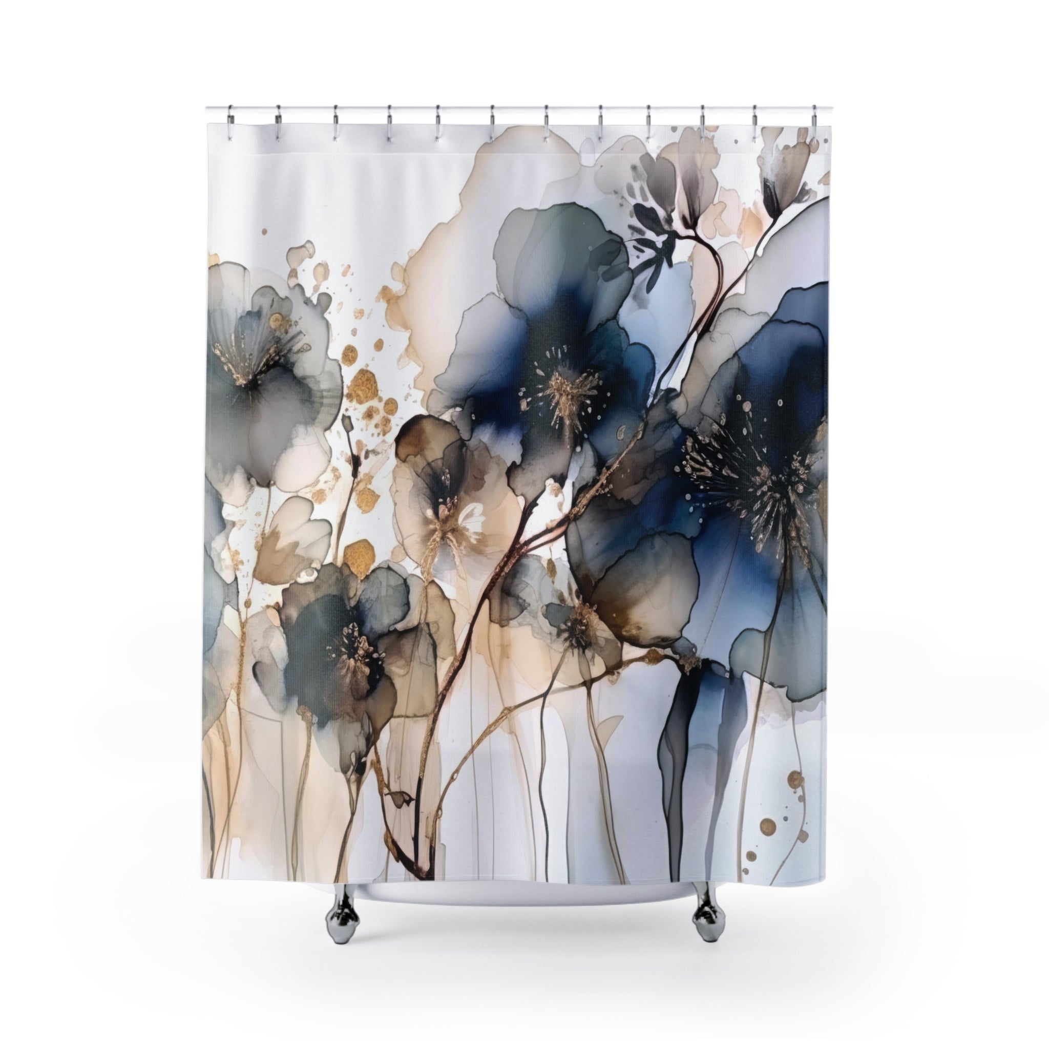 modern boho fabric shower curtain