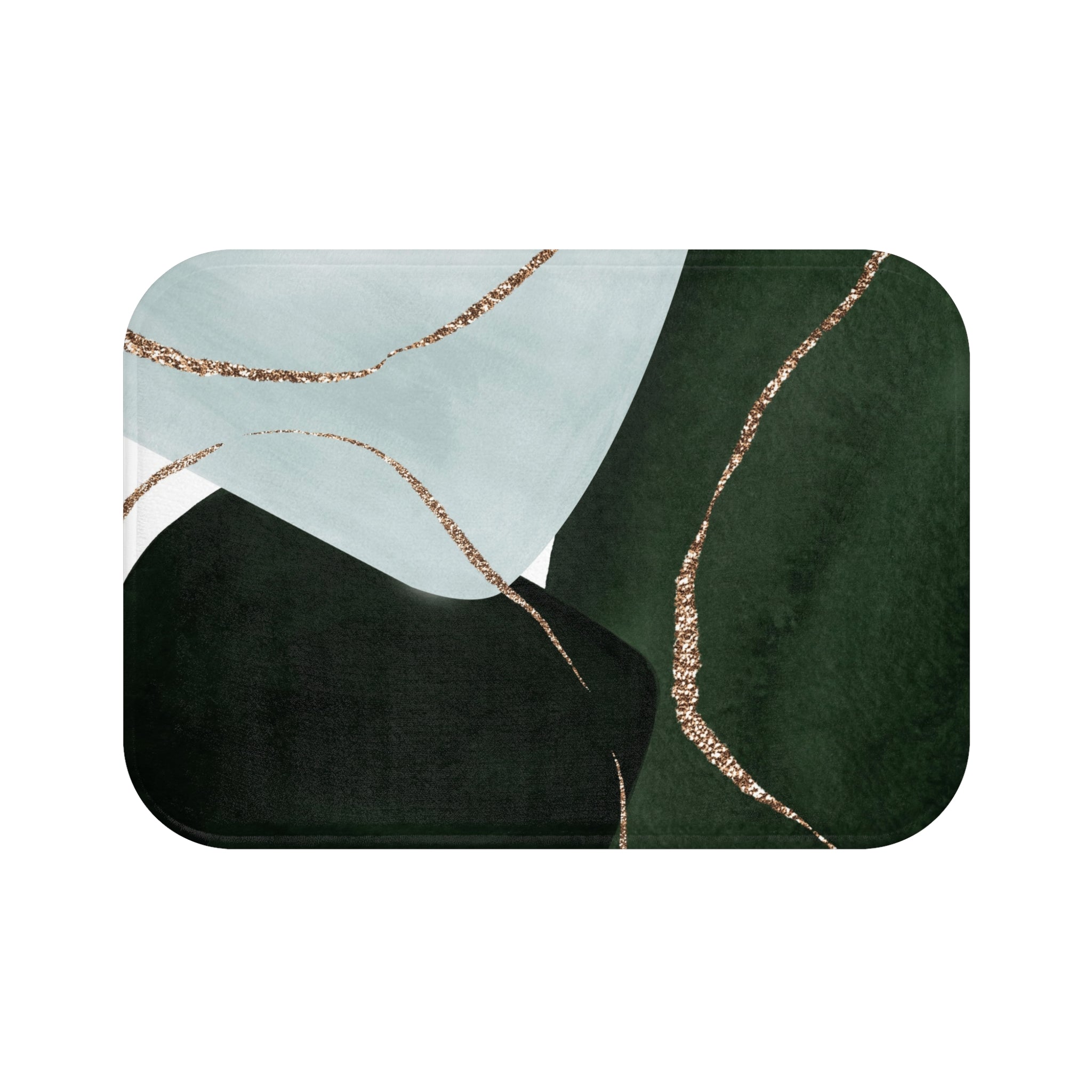 Abstract, Kitchen, Bath Mat | Dark Green, Light Blue