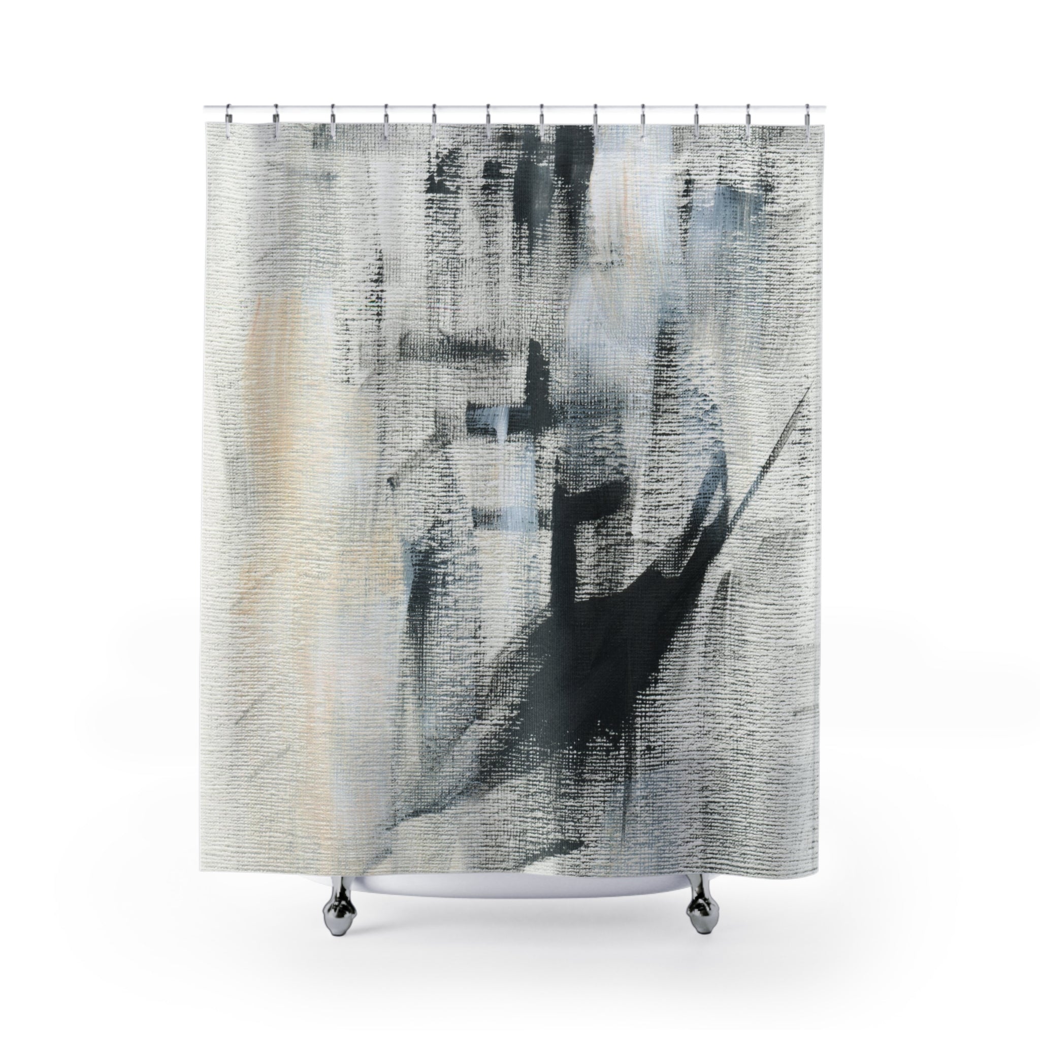 Abstract Shower Curtain | Grey Brushed