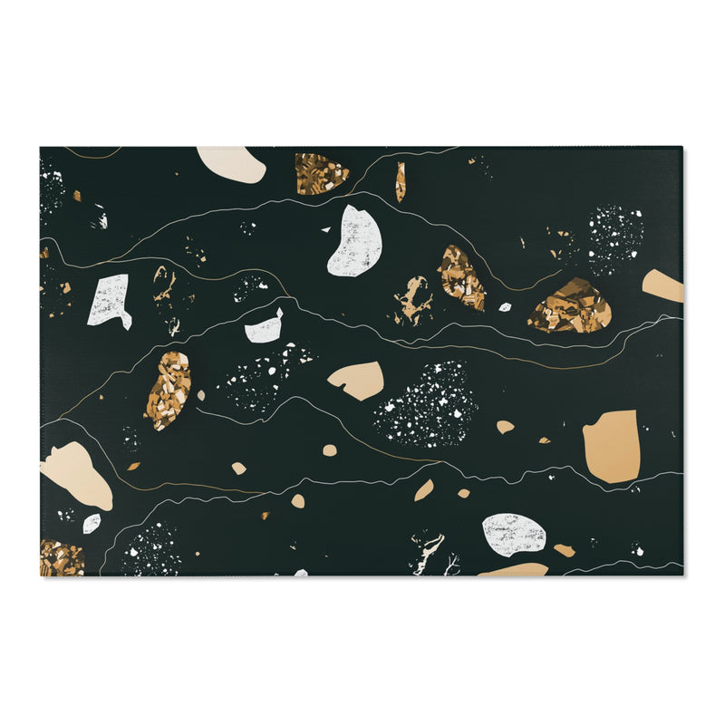 Abstract Area Rug | Black Beige