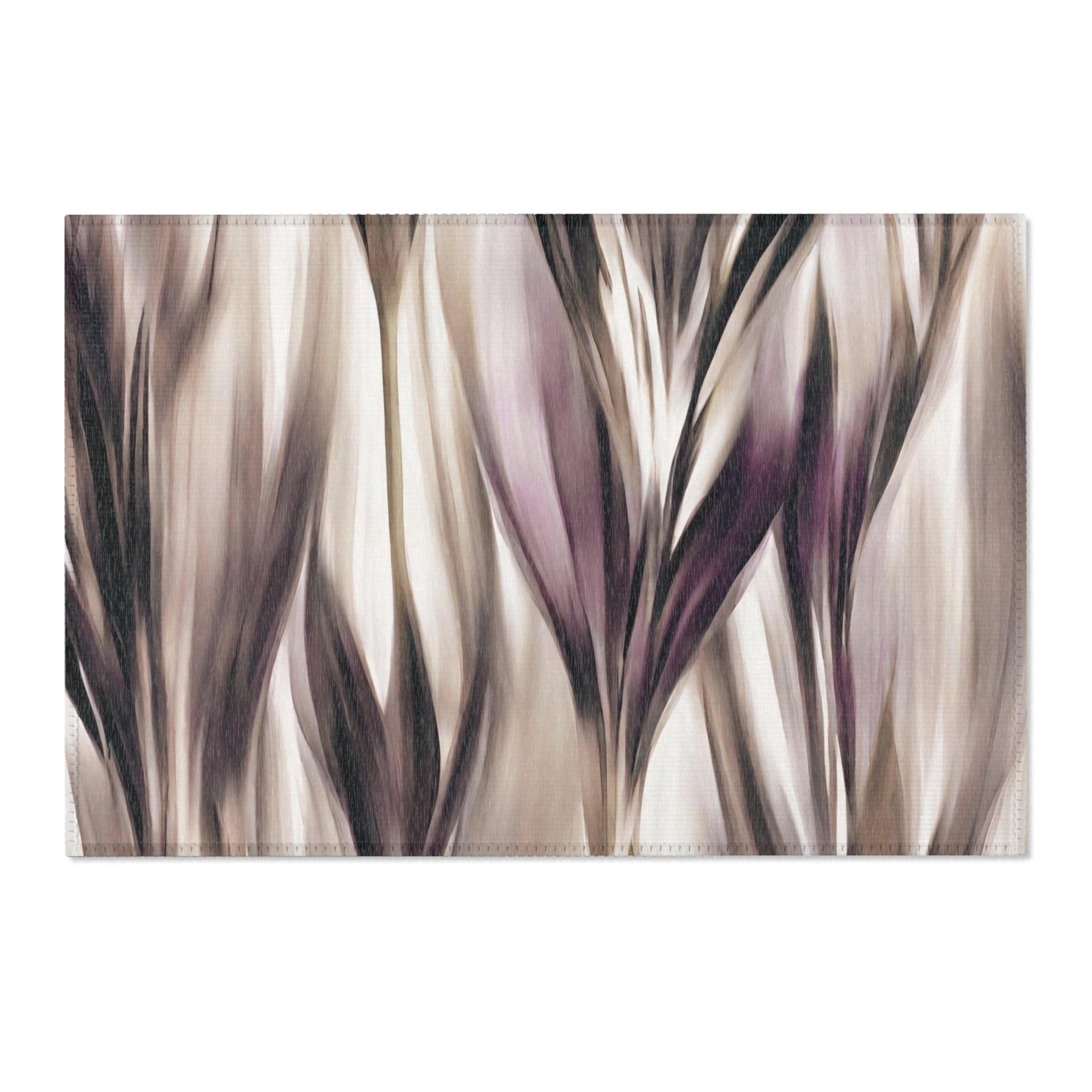 Abstract Large Area Rug | Brown Beige Purple Ombre