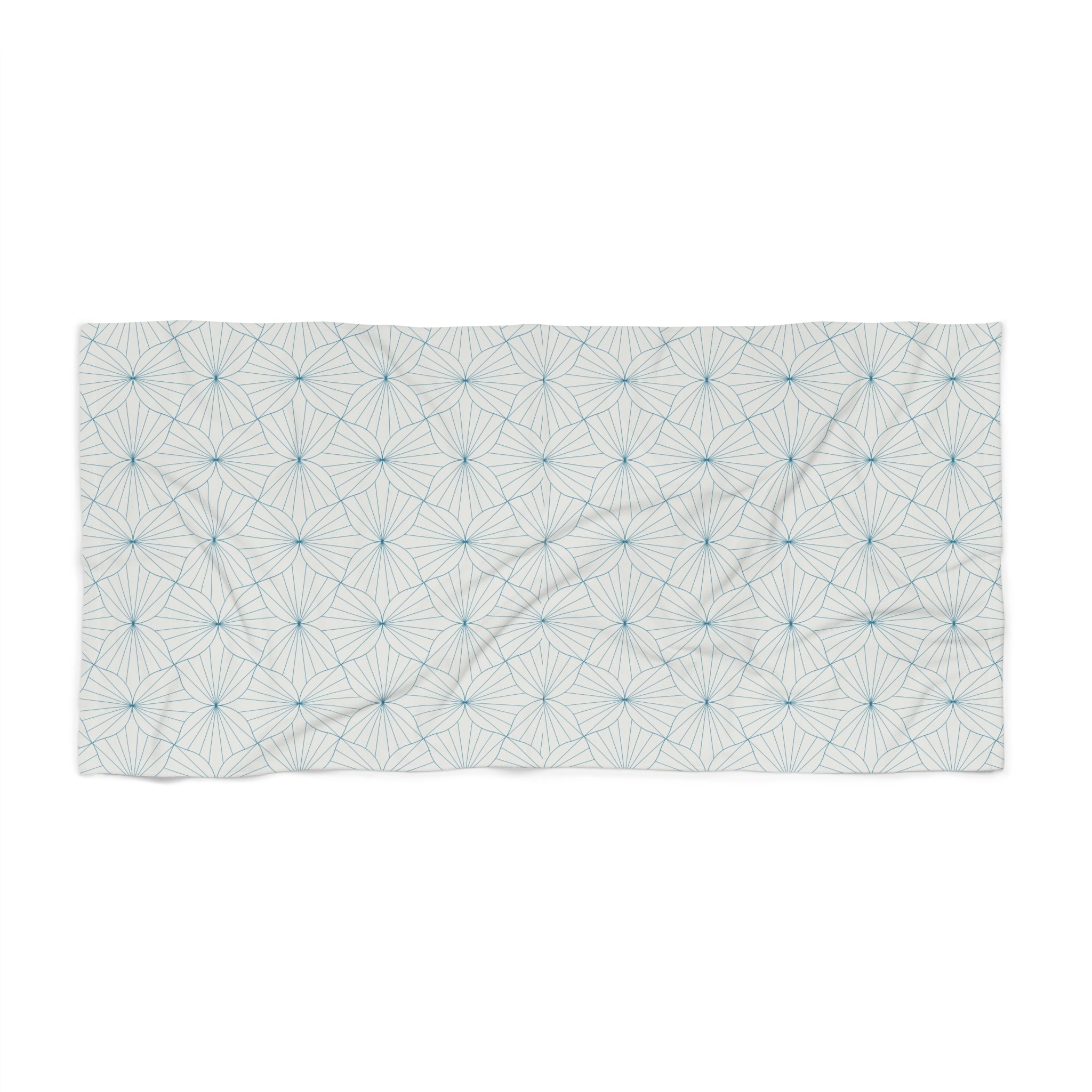 Bath, Beach Towel | Art Deco Geometric Blue Grey