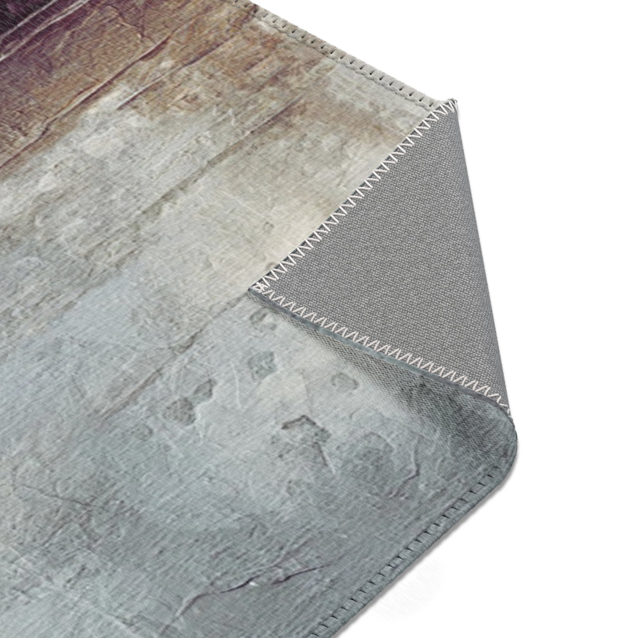 Abstract Area Rug | Grey Purple Watercolor Artsy Rug