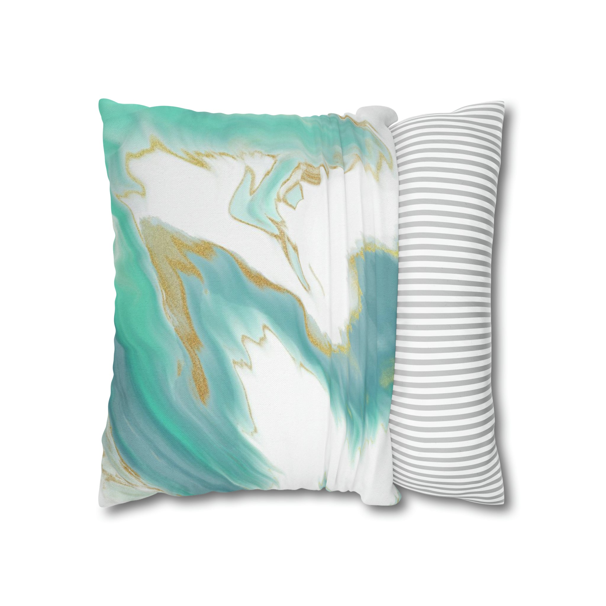 Abstract Pillow Cover | Sage Green Blue, White Beige