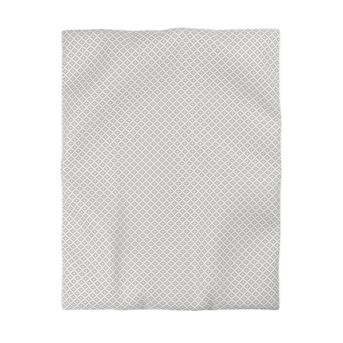 The image is a plain white fabric with a repeating diamond pattern.