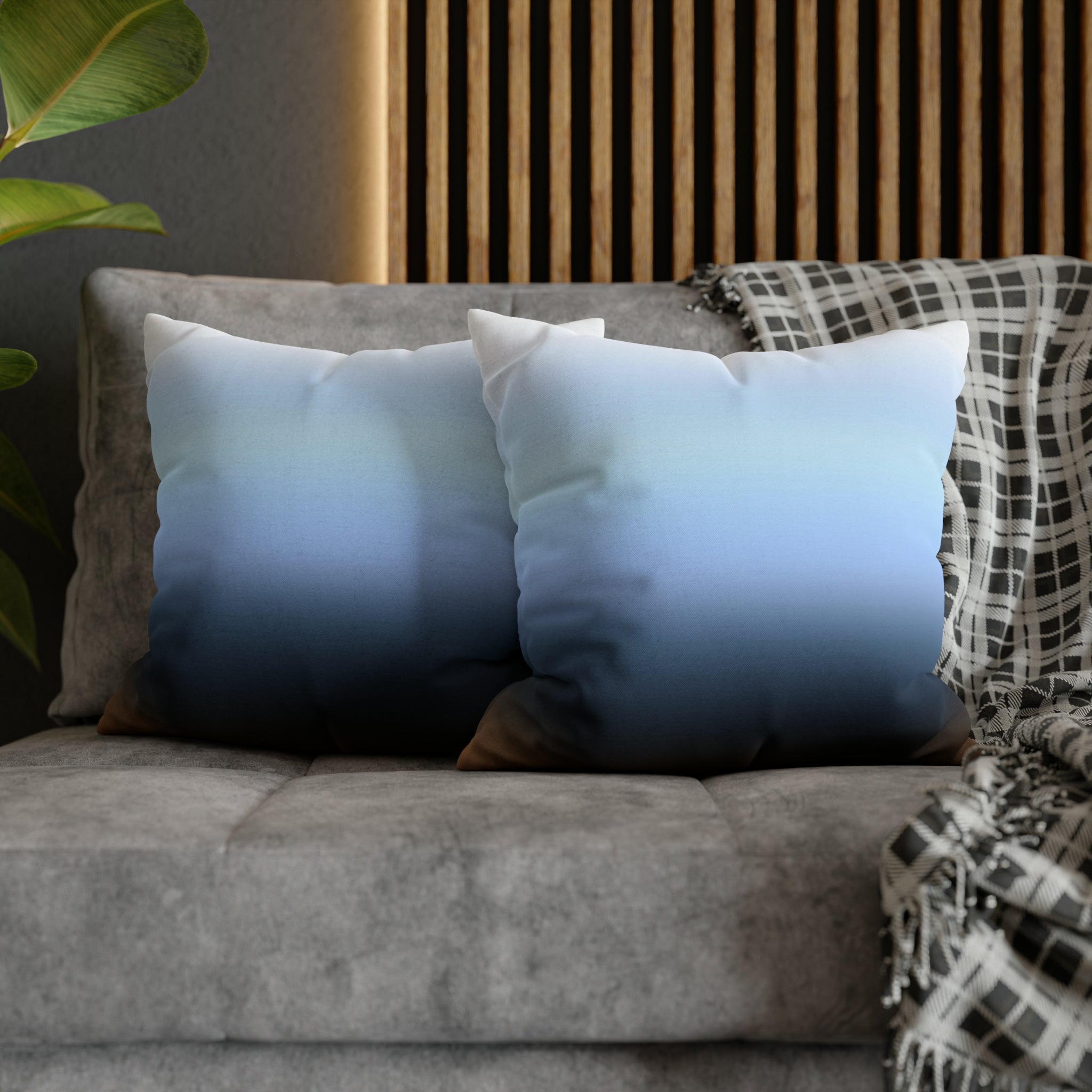 Abstract Pillow Cover | Navy Sky Blue Gradient