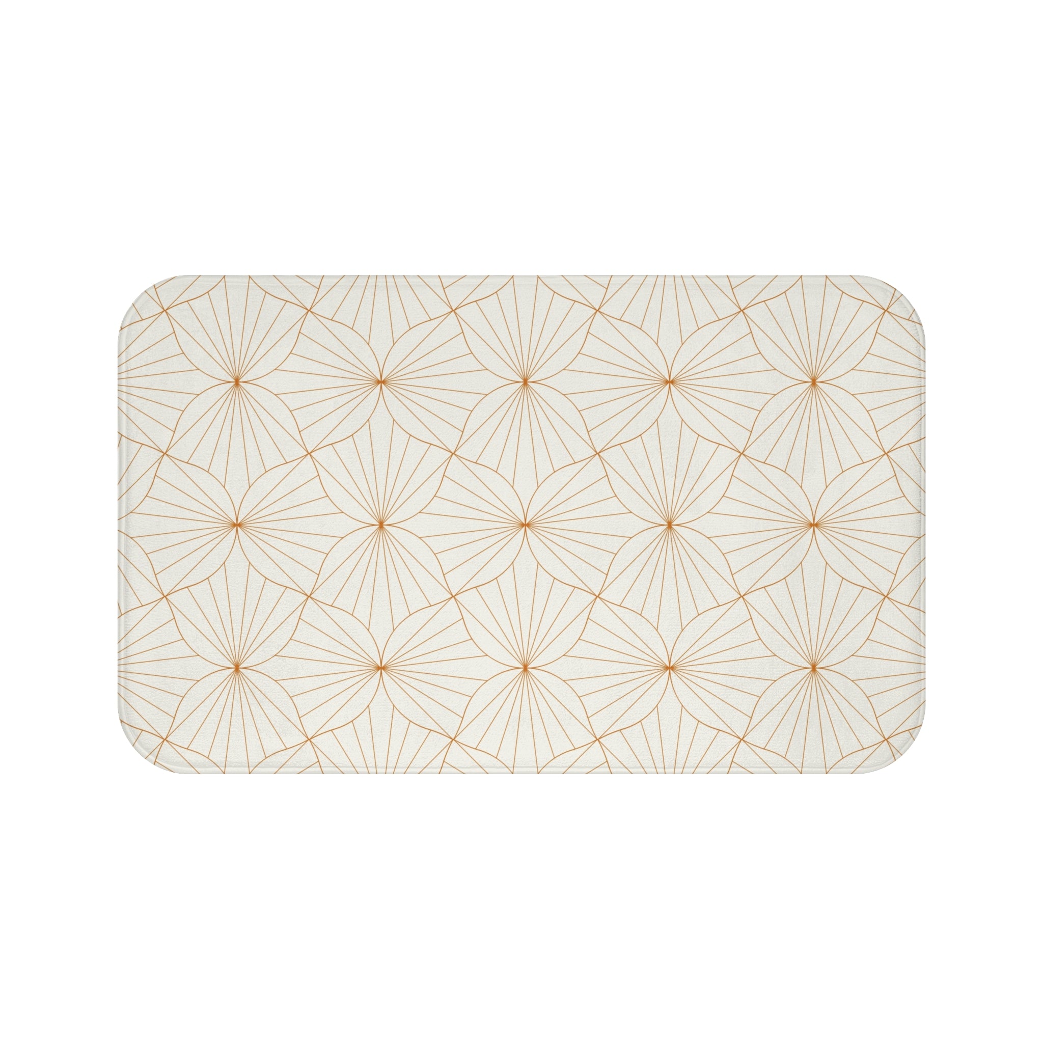 Art Deco Kitchen, Bath Mat | Geometric Beige, Rust