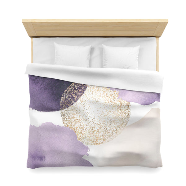 Abstract Duvet Cover | White Lavender Purple Lilac White Gold
