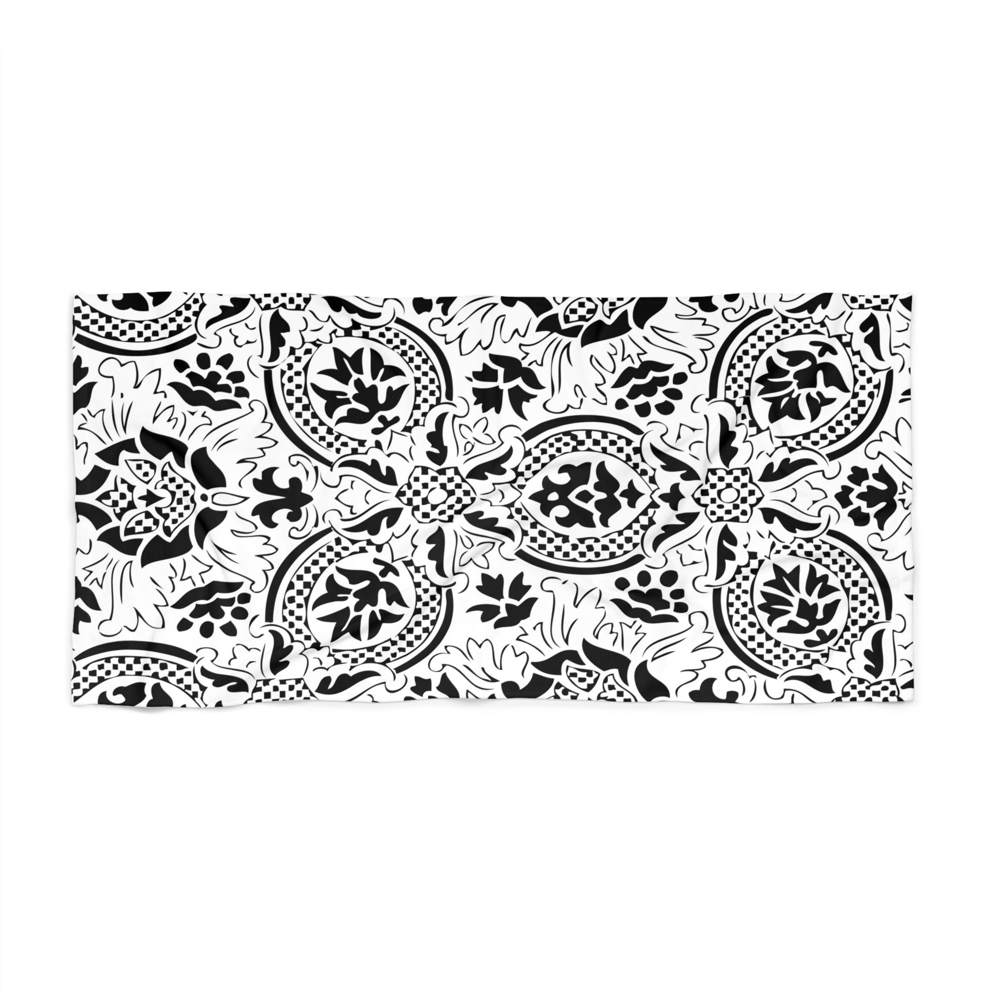 Bath, Beach Towel | Black White, Art Deco, Nouveau