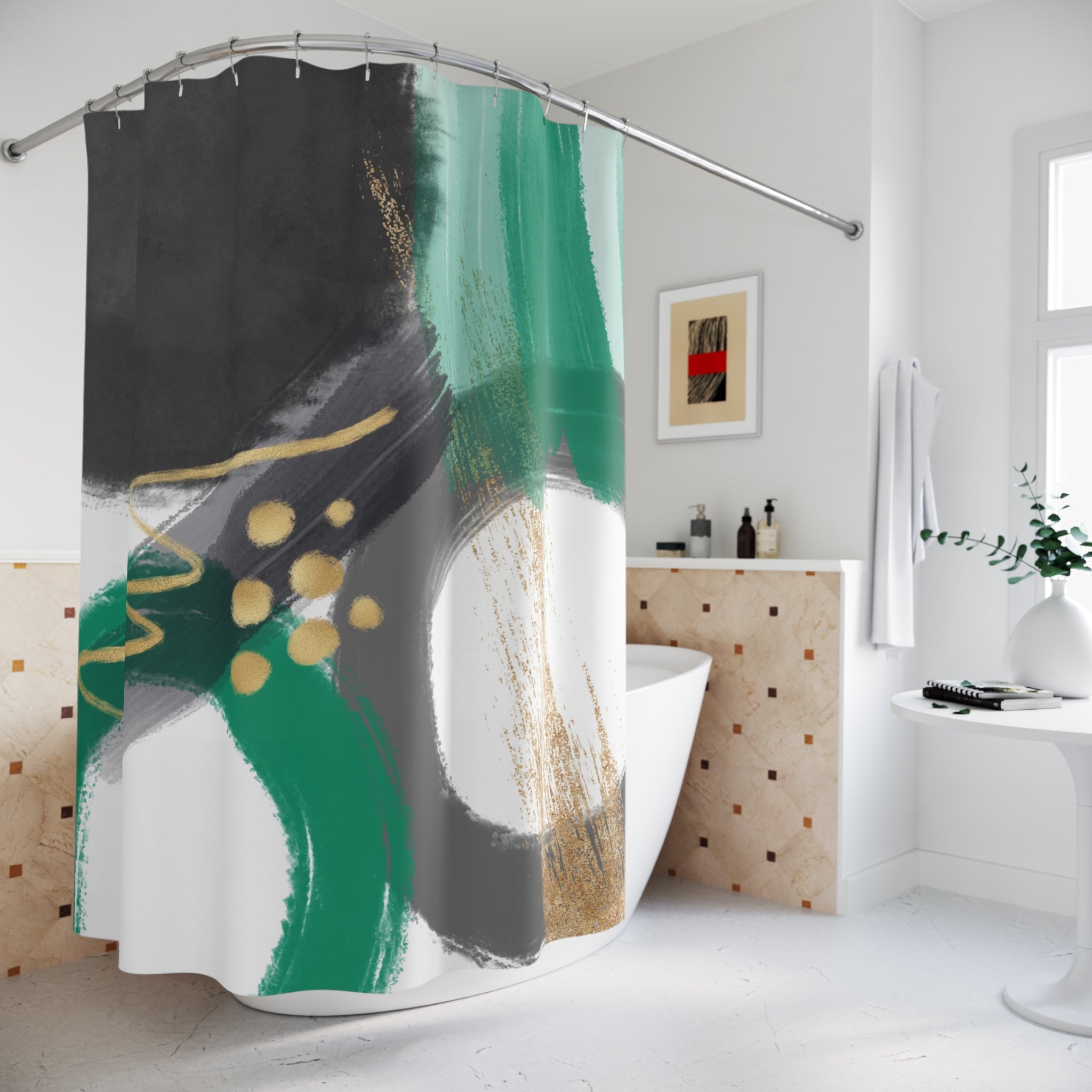 Copy of Black White Shower Curtain | Abstract