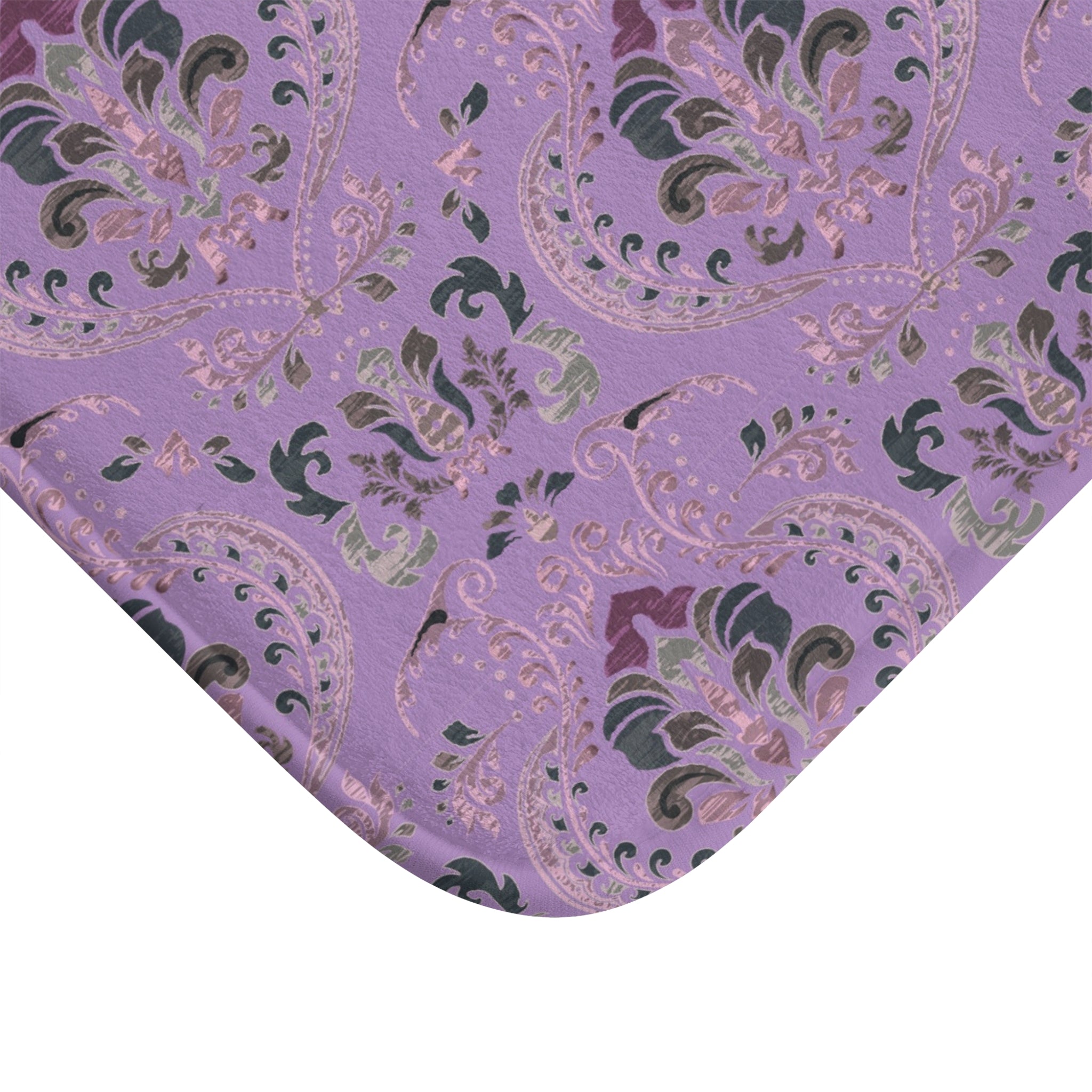 Damask Bath Mat | Lilac Lavender Purple Kitchen Mat