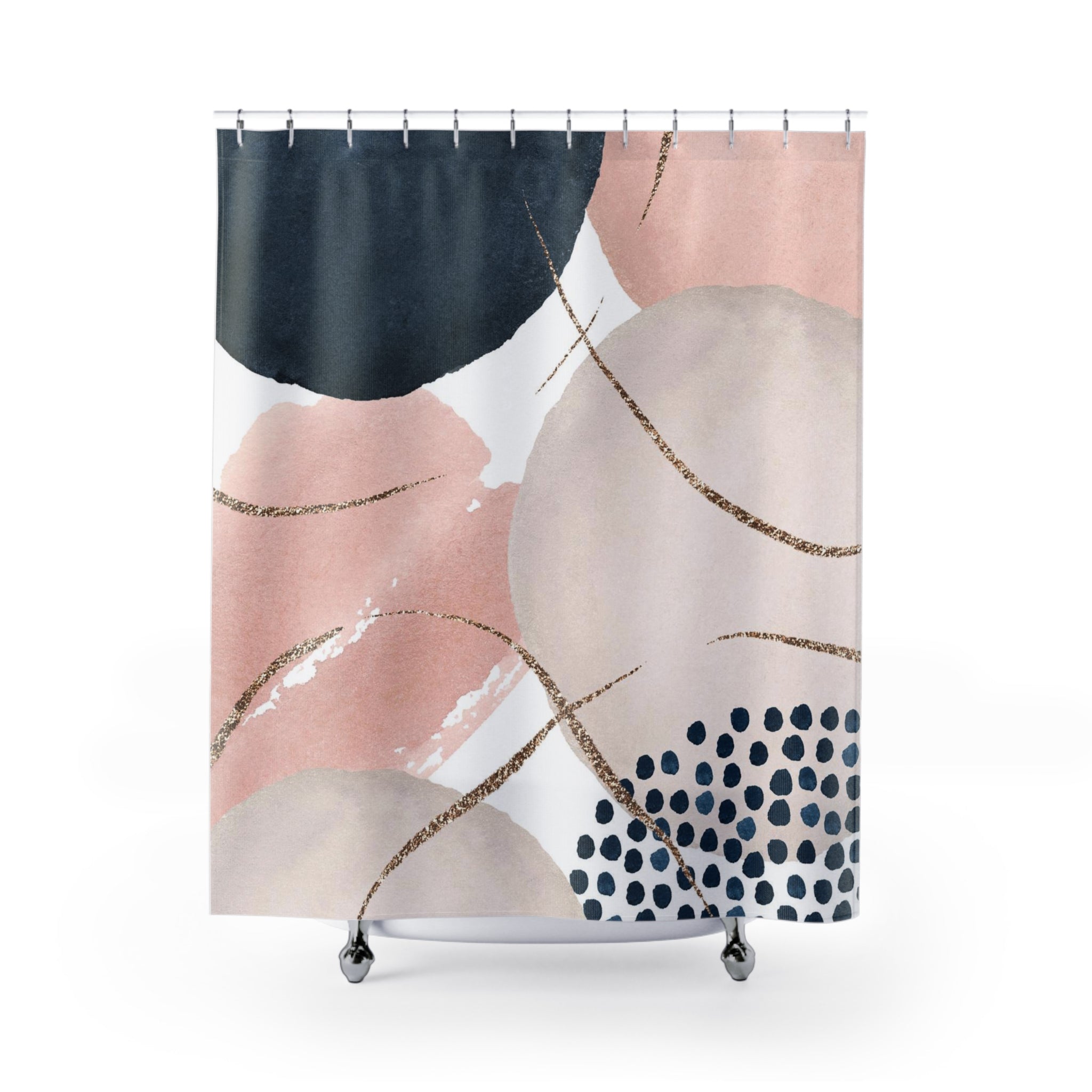 modern boho fabric shower curtain