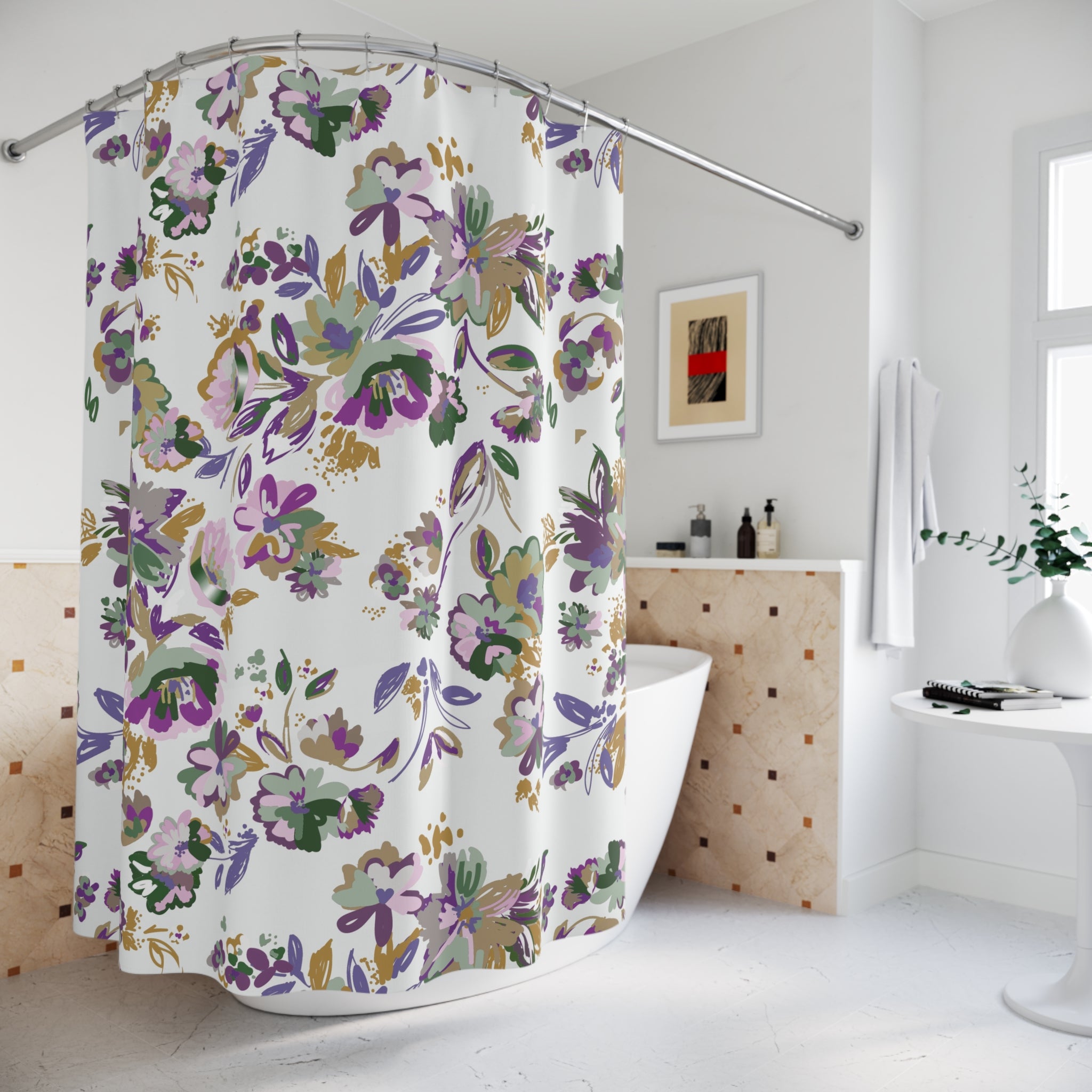 Floral Shower Curtain | Wildflowers Bathroom Decor