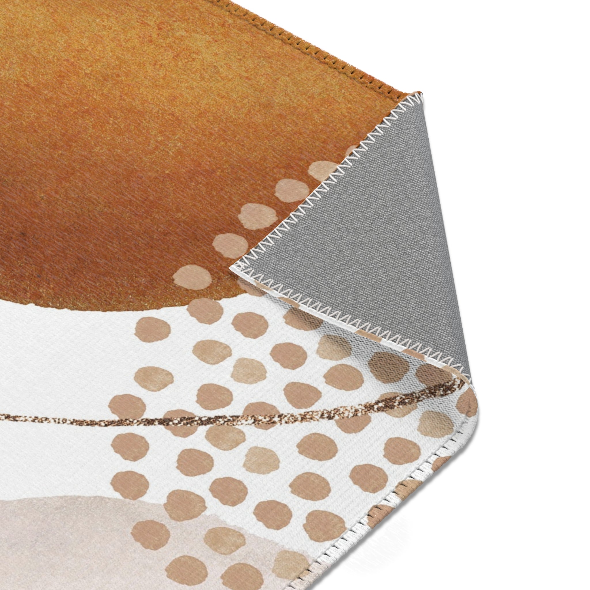 Abstract Area Rug | Watercolor Blue Burnt Orange, Beige