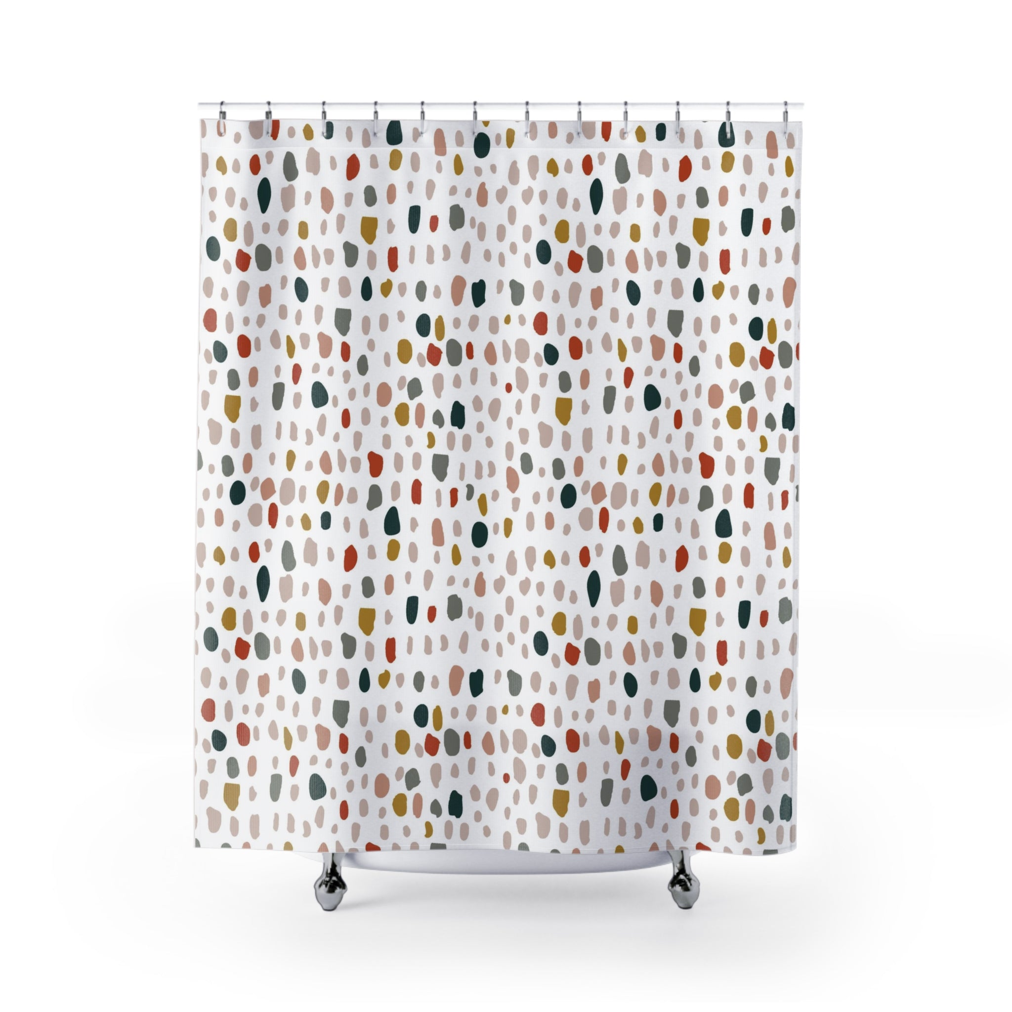 modern boho fabric shower curtain