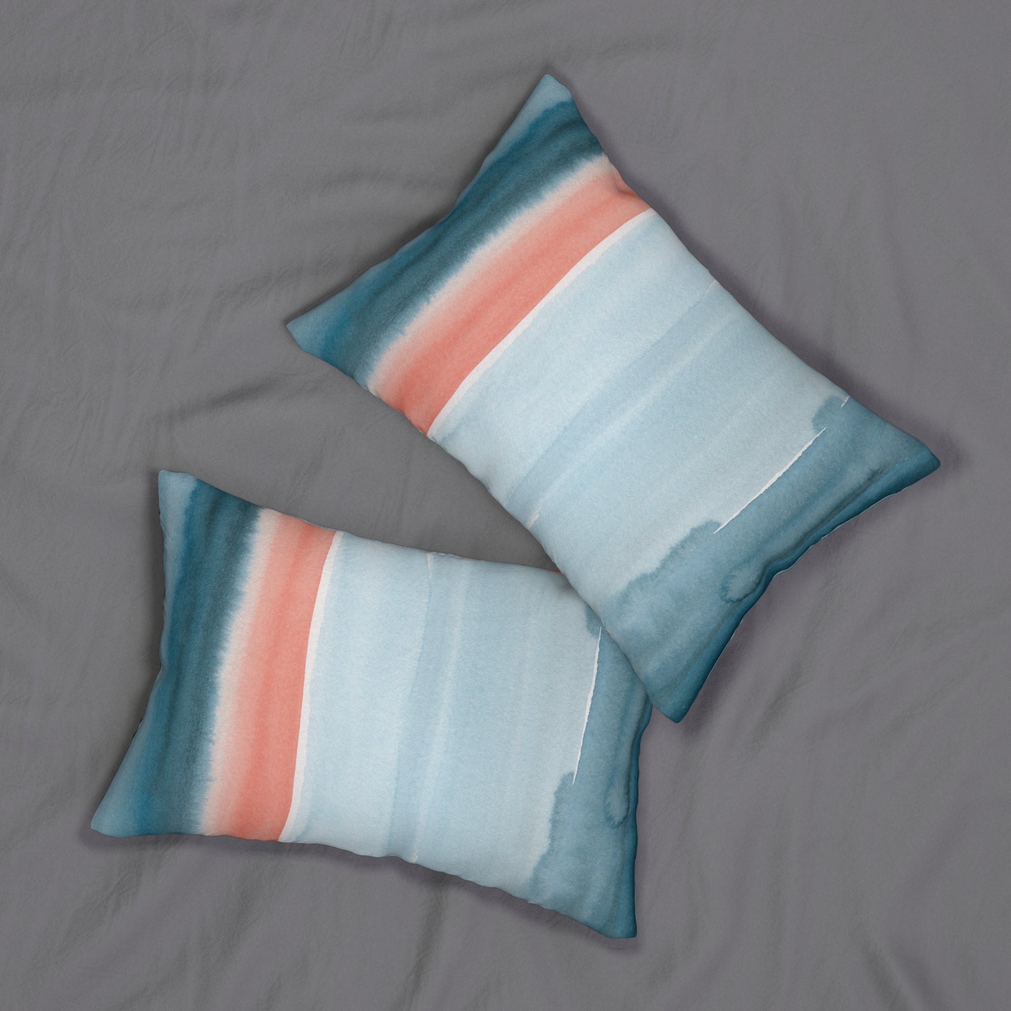 Abstract Blue Ombre Lumbar Pillow