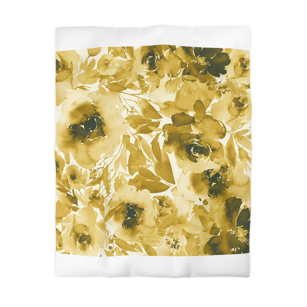 a square-shaped floral pattern with a mix of yellow and black flowers, creating a visually striking and vibrant design.