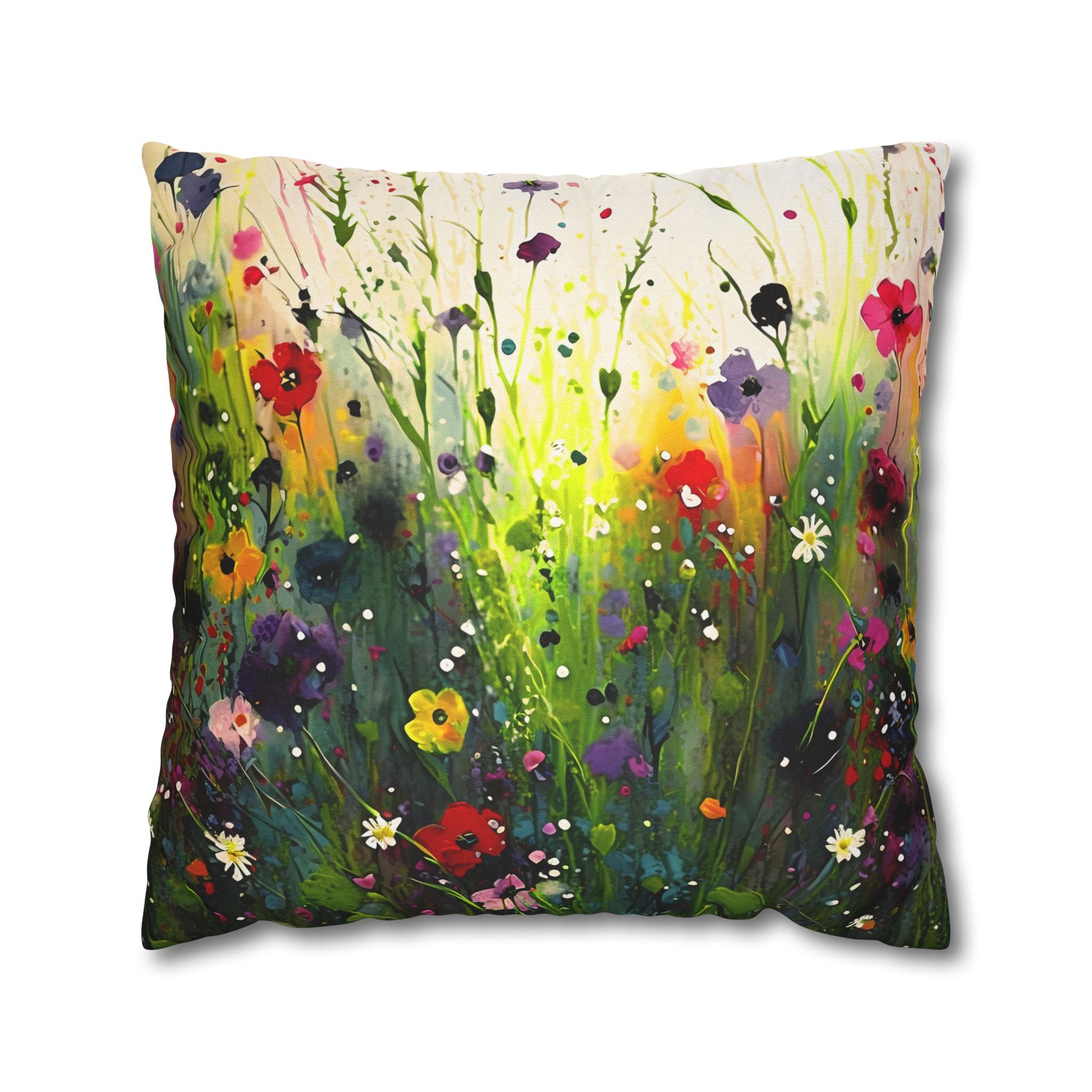 Wildflowers Pillow Cover | Green Forest Florals