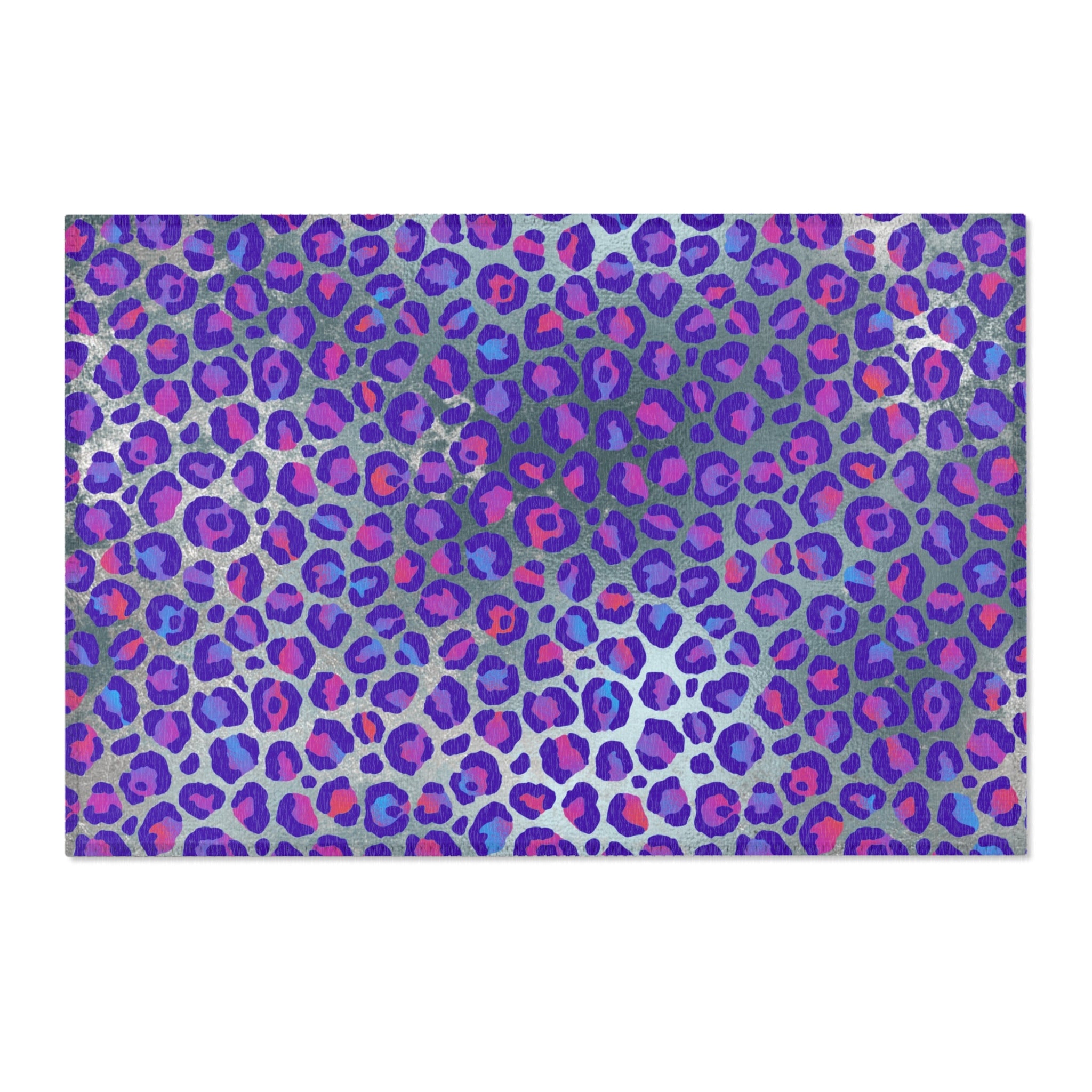 Colorful Large Area Rug | Purple Pink Blue Animal Print