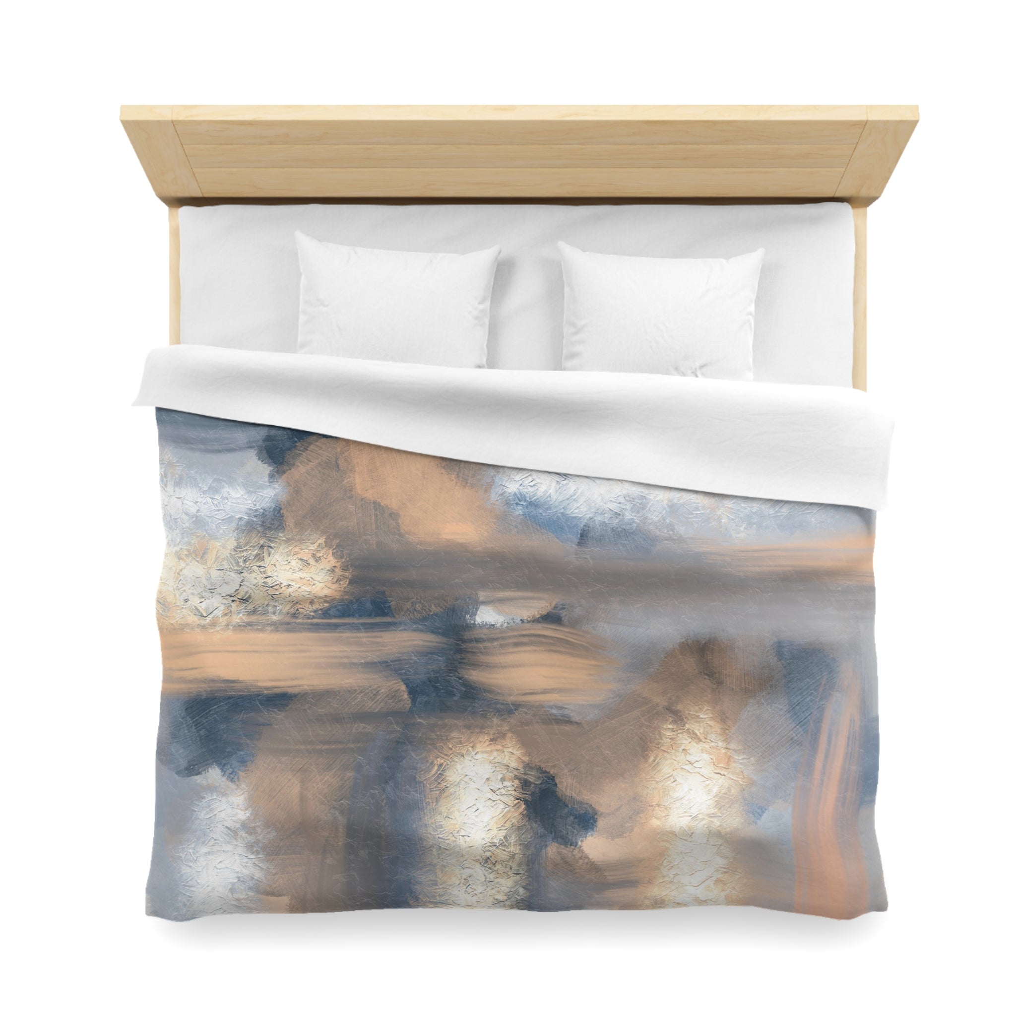 Abstract Duvet, Pillow Cover | Blue Beige Bedroom Decor