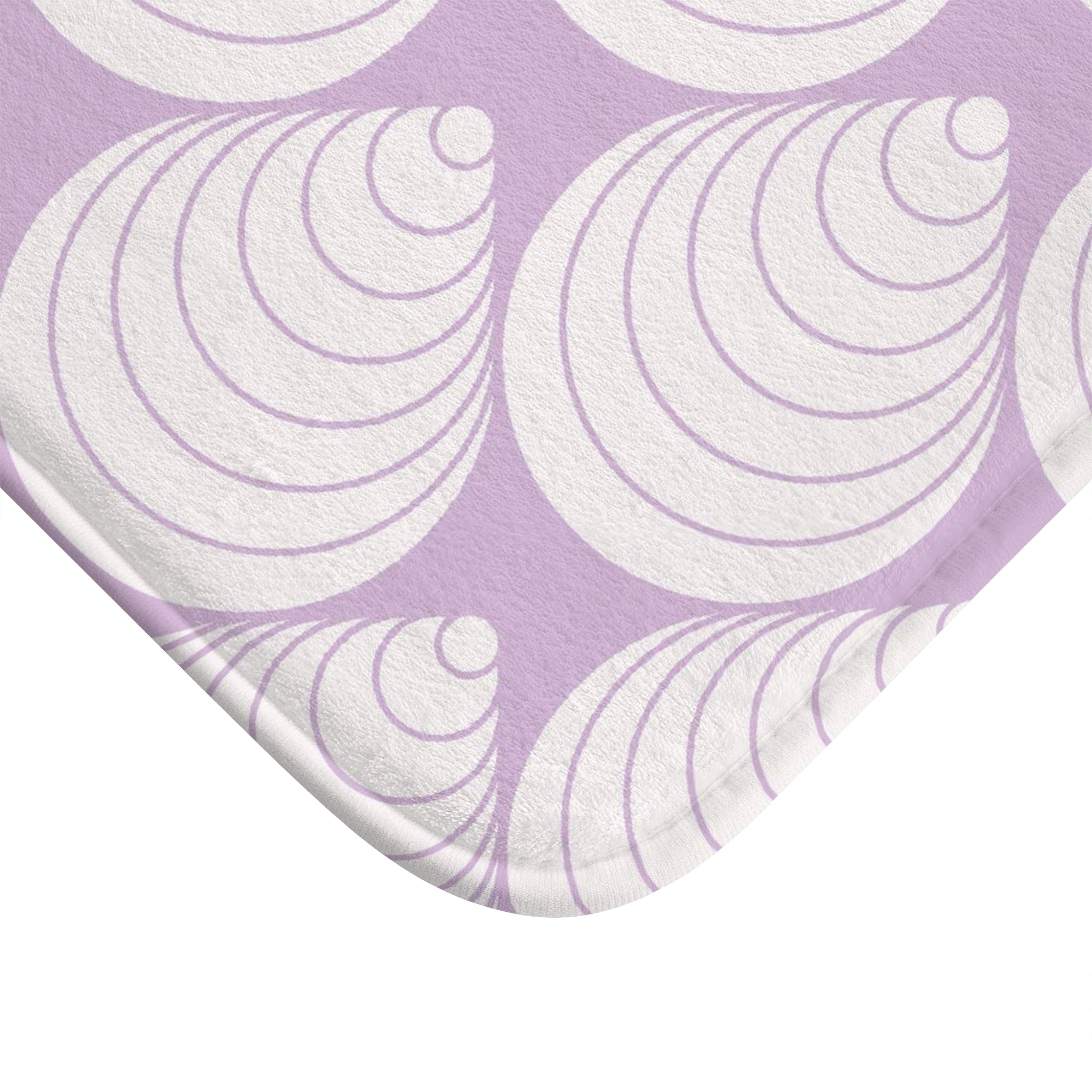 Art Deco Bath Mat, Kitchen Mat | Lavender, White Geometric