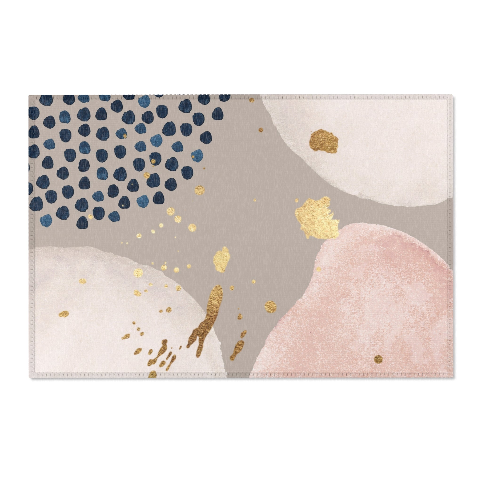 Abstract Area Rug | Watercolor Blush Beige Pink, Blue