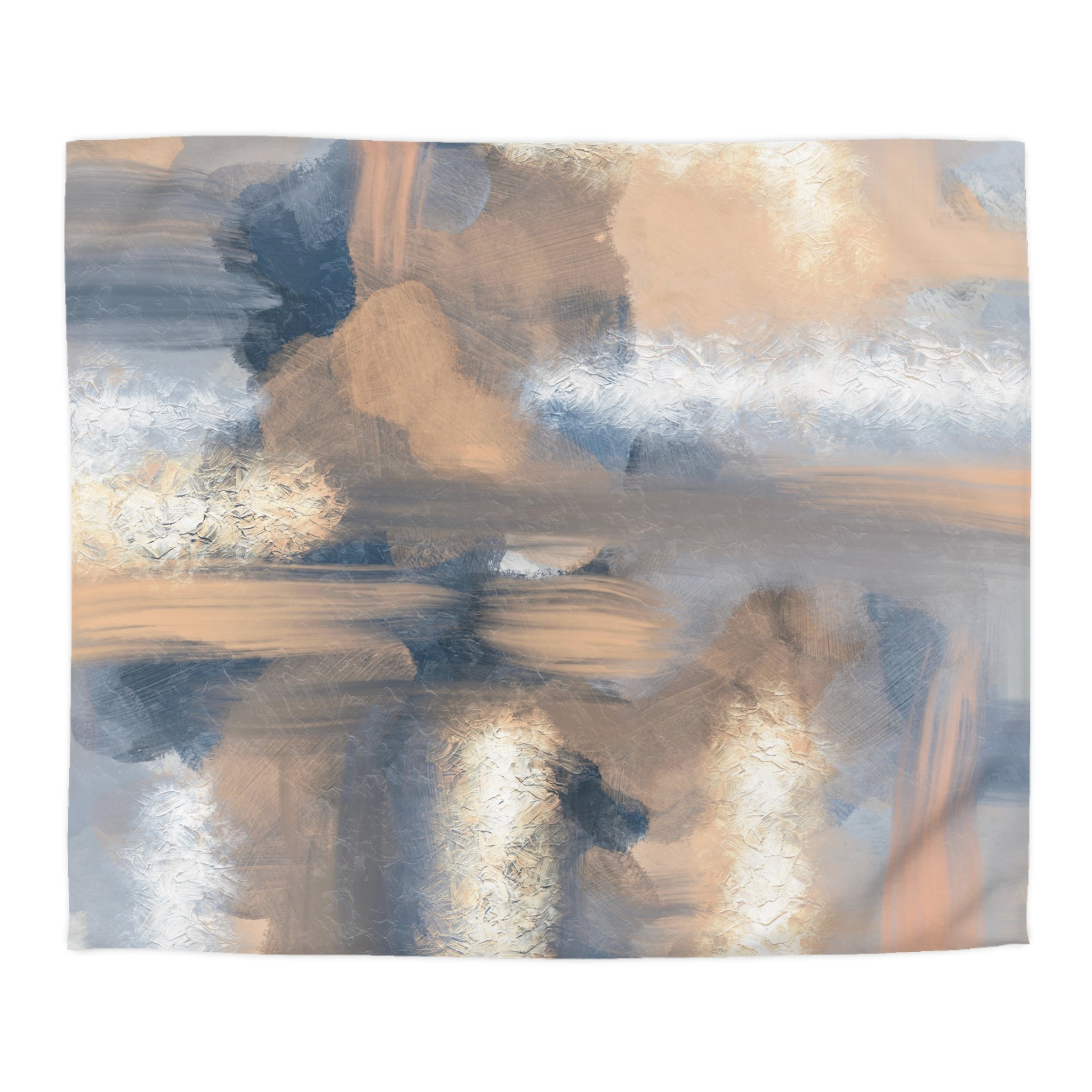 Abstract Duvet, Pillow Cover | Blue Beige Bedroom Decor