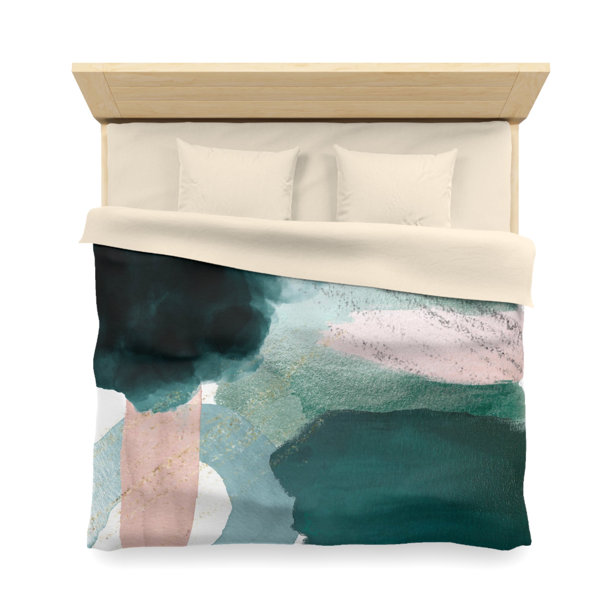 Abstract Duvet, Pillow Cover | Green Blush Bedroom Decor