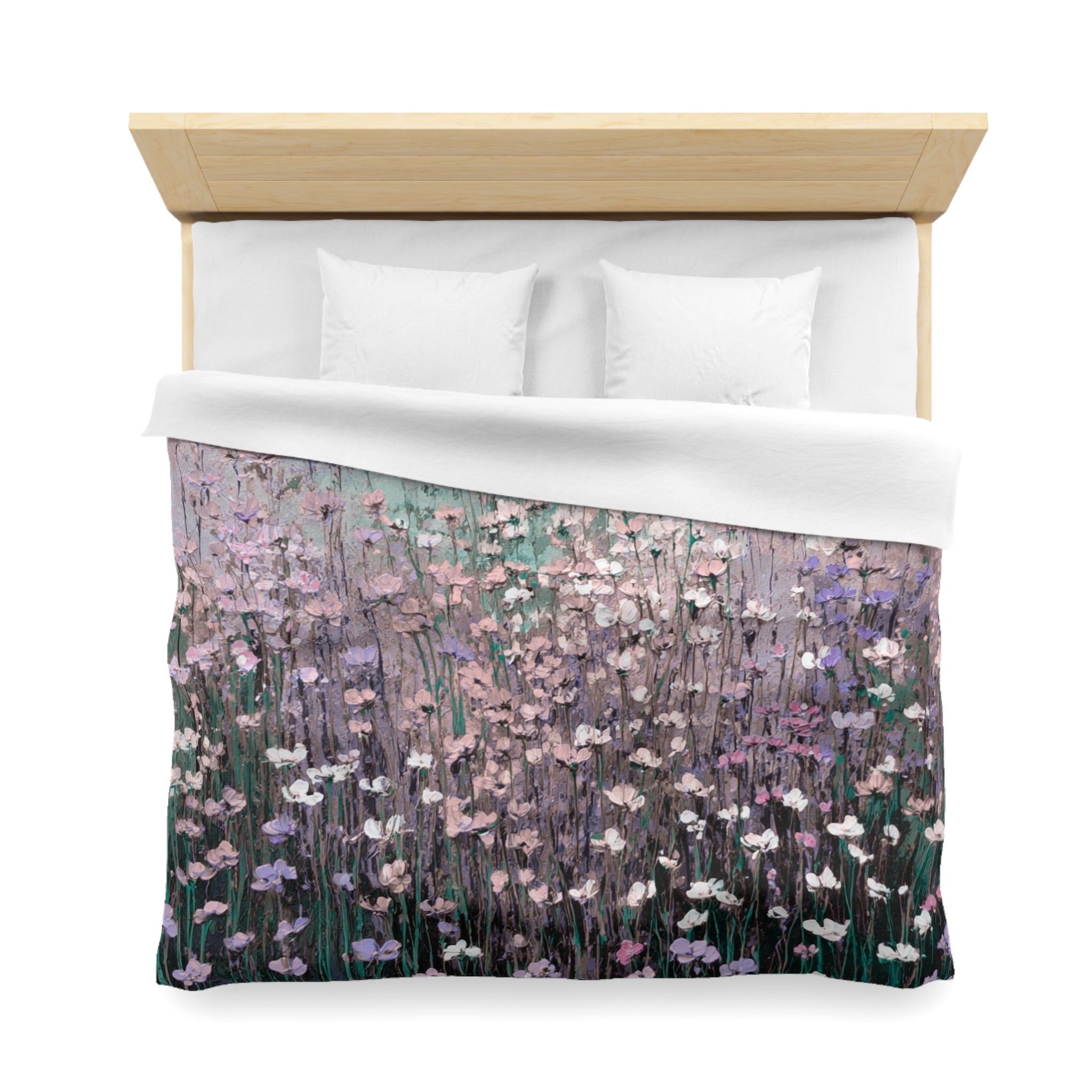 Floral Duvet, Pillow Cover | Lilac Grey Bedroom Decor