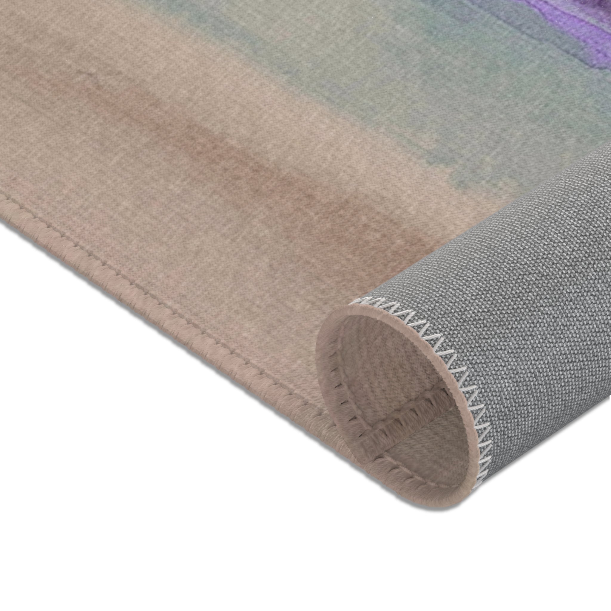 Abstract Area Rug | Beige Blue Purple Sky