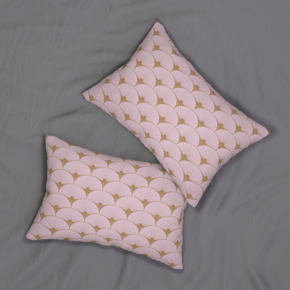 Blush Camel Deco Fan Lumbar Pillow 14x20, Vintage Accent Pillow
