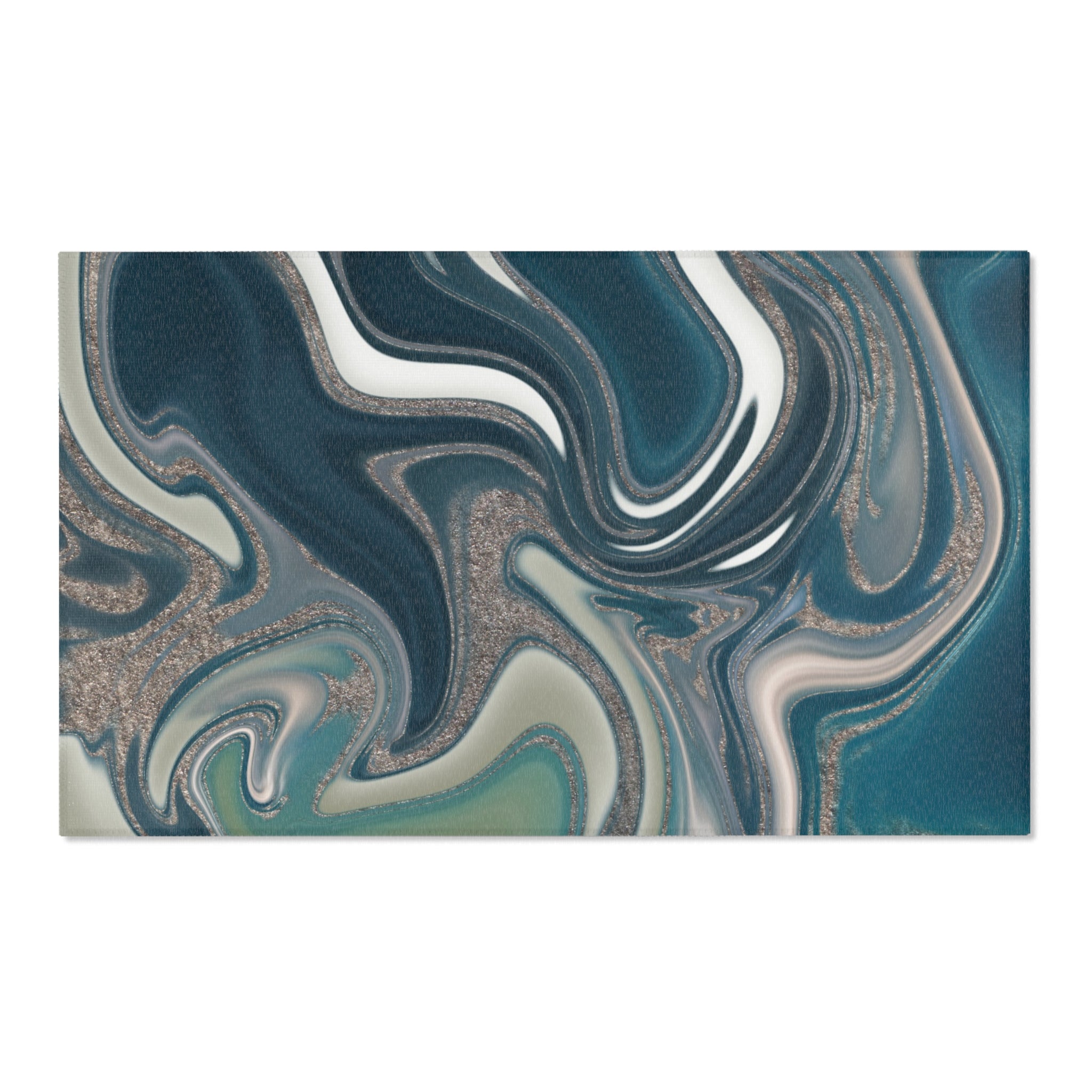 Abstract Large Area Rug | Modern Rug, Teal Sage Green