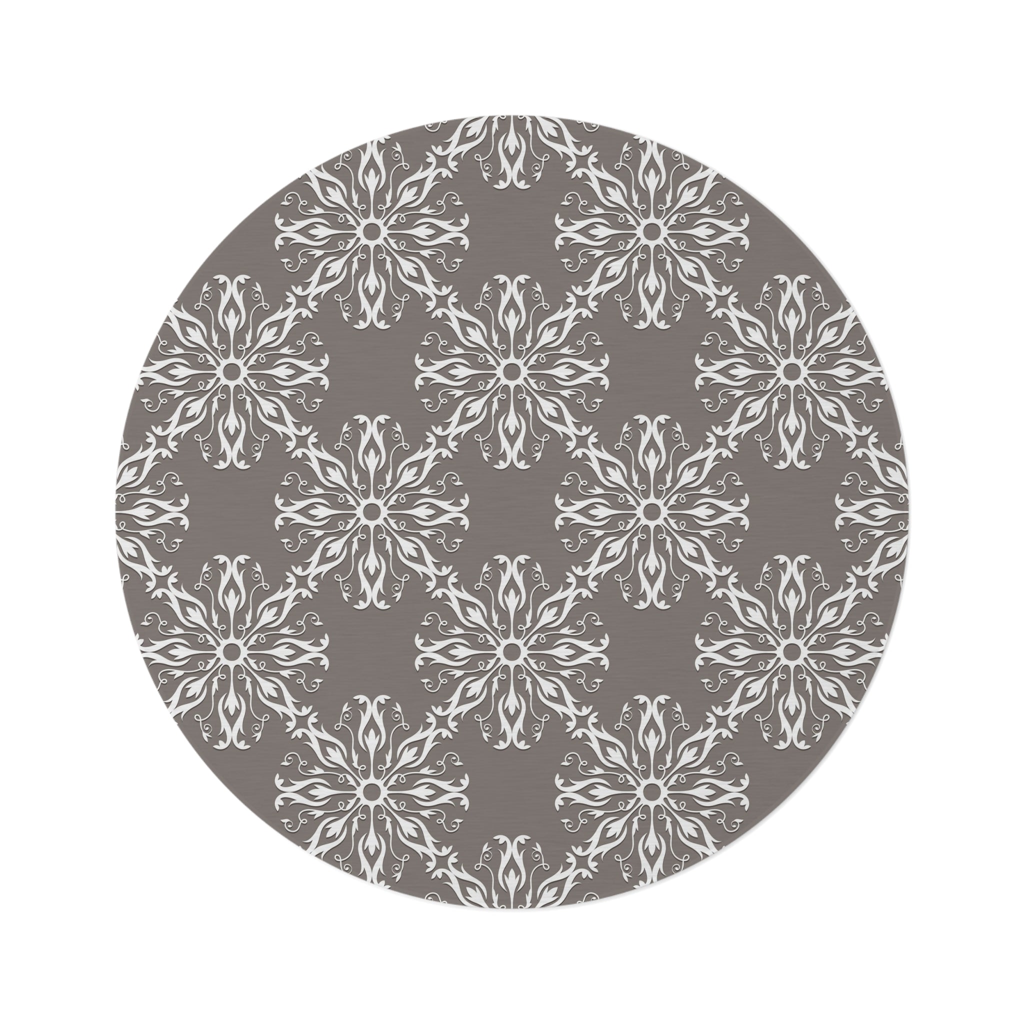 Moroccan Round Area Rug | Vintage Art Deco, Nouveau Grey White