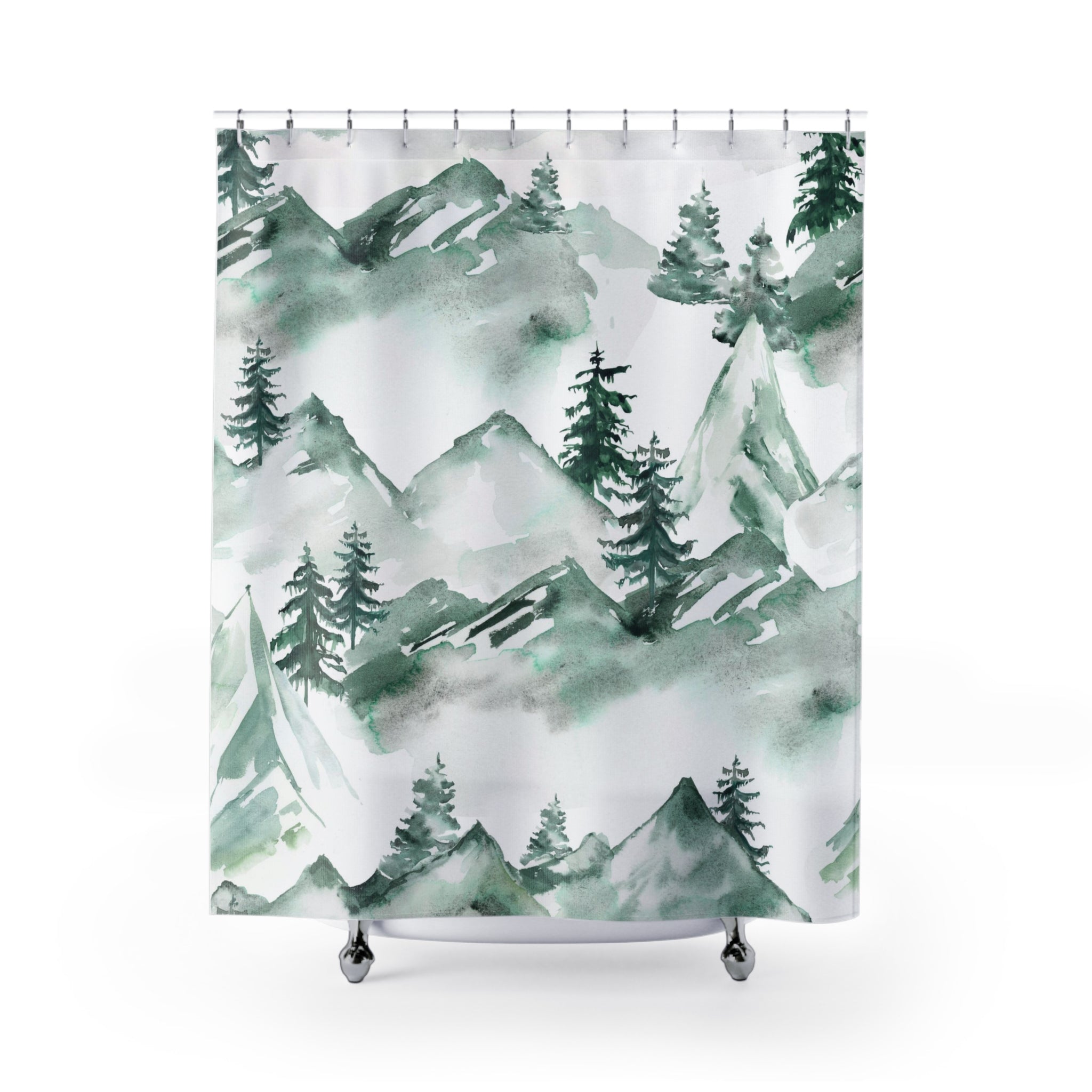 modern boho fabric shower curtain