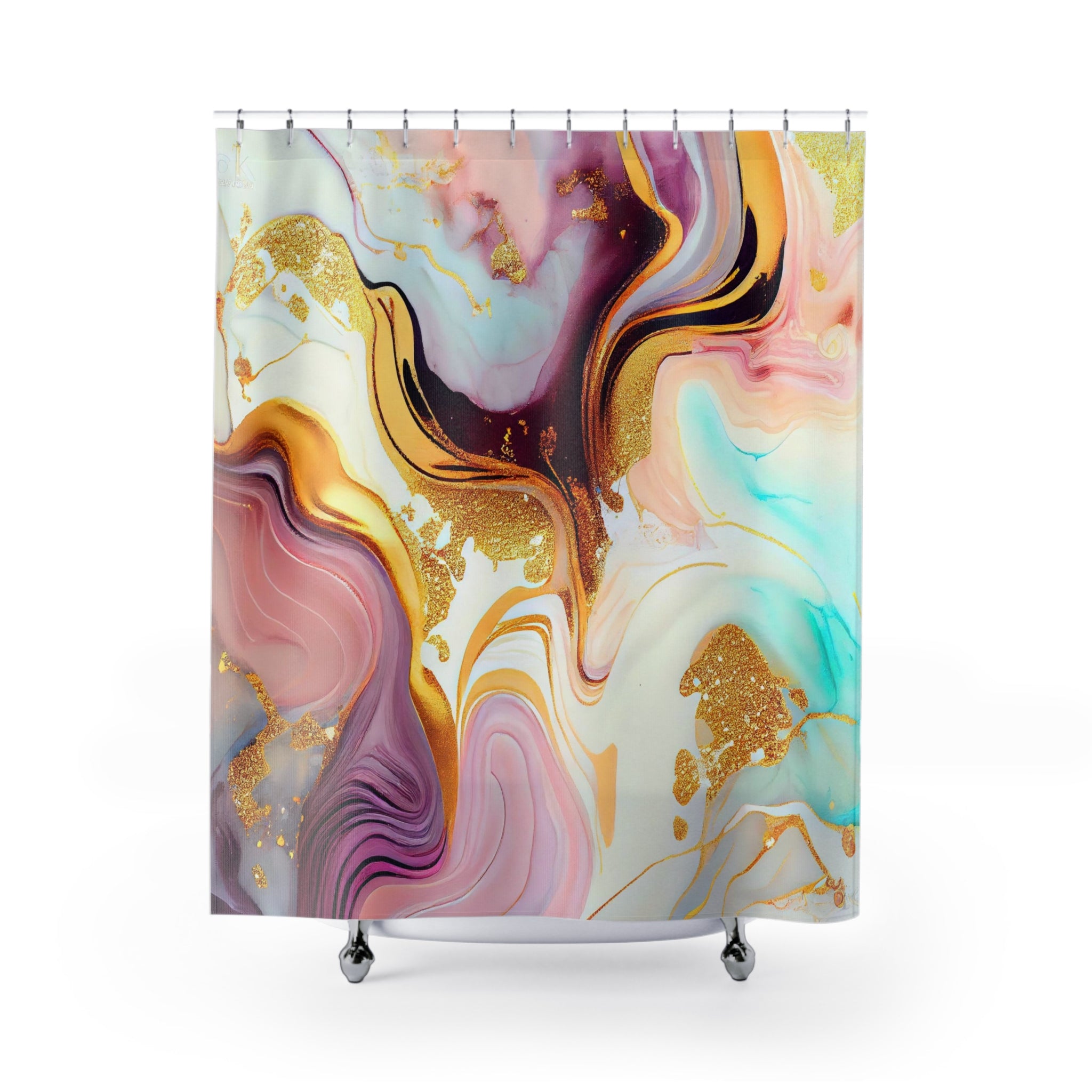 modern boho fabric shower curtain