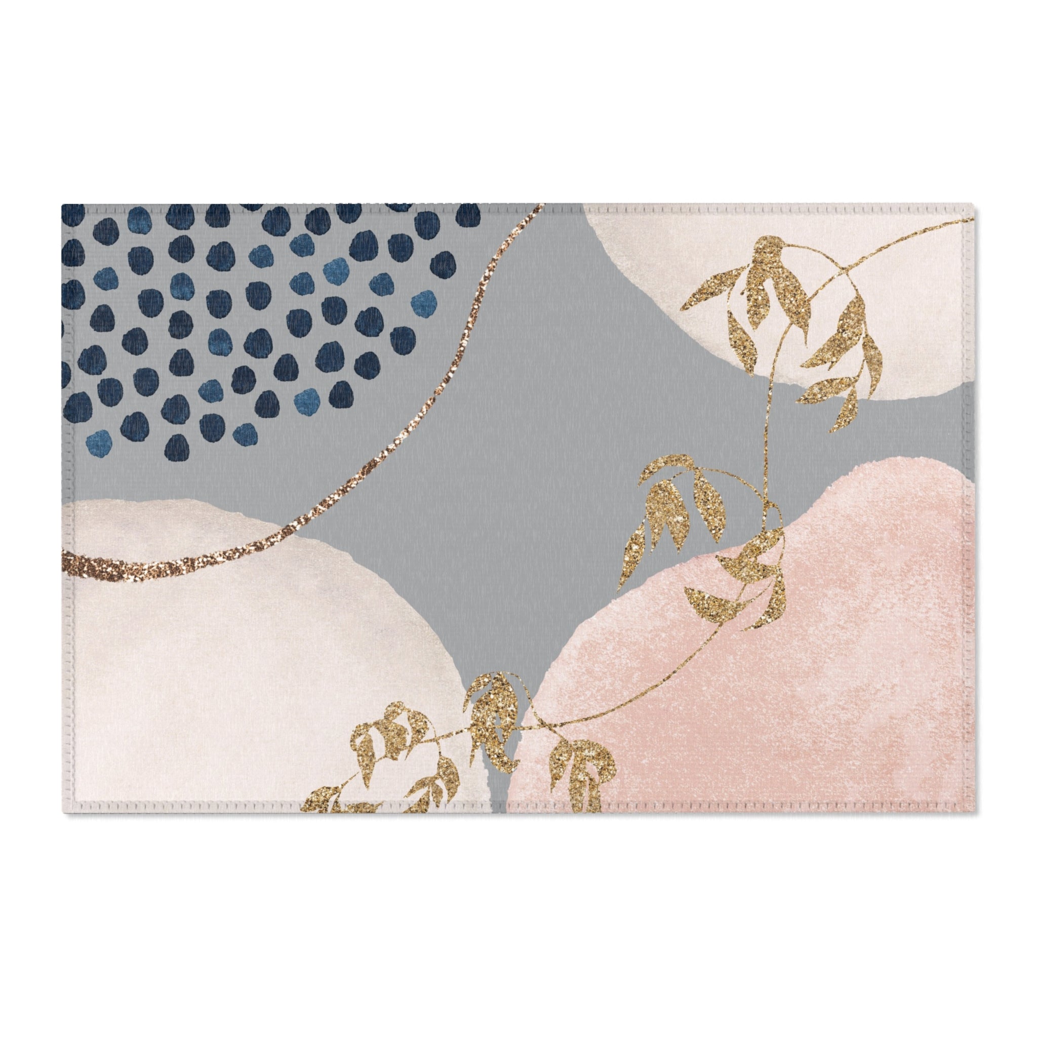Abstract Area Rug | Watercolor Grey Blush Pink, Blue
