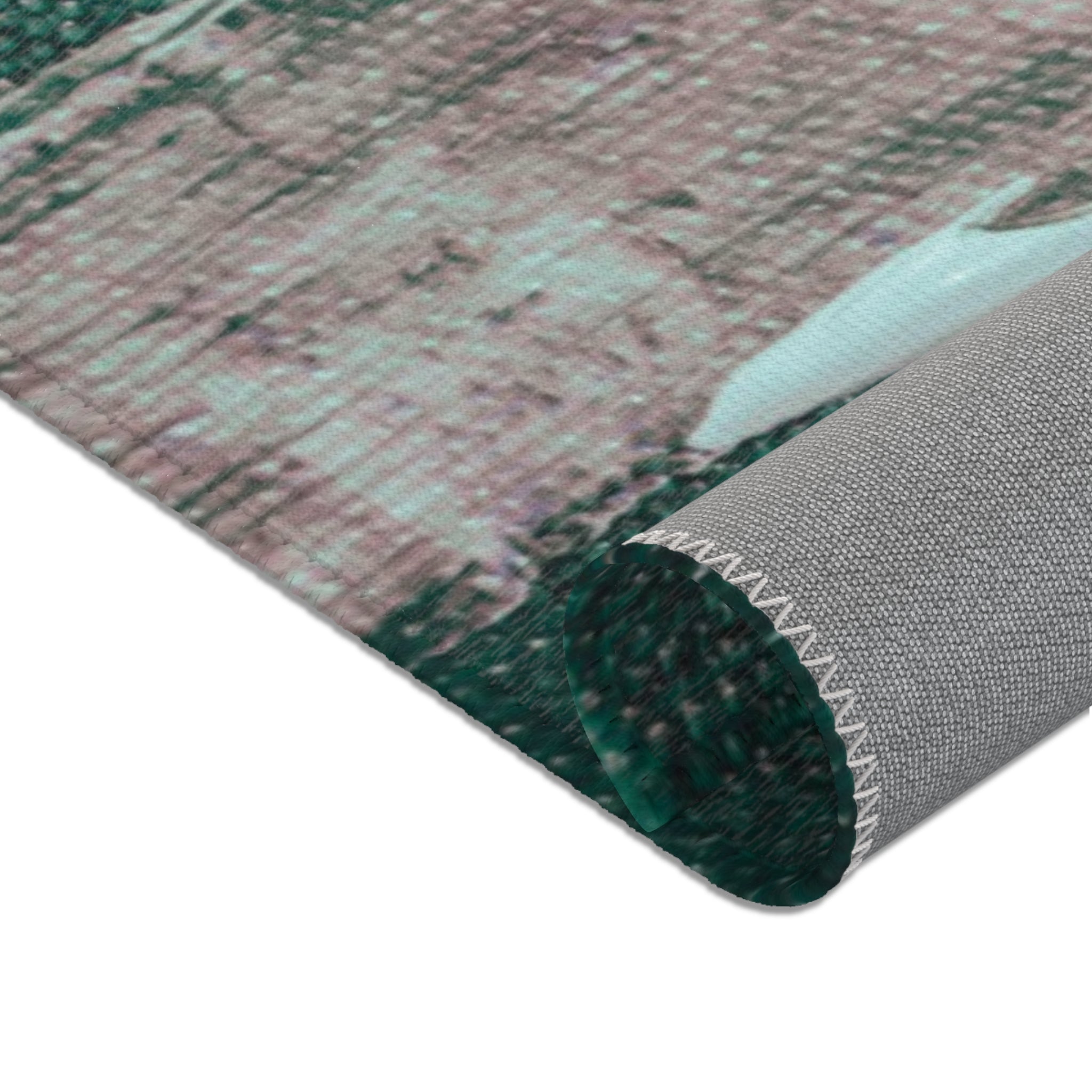 Abstract Area Rug | Teal Green Watercolor