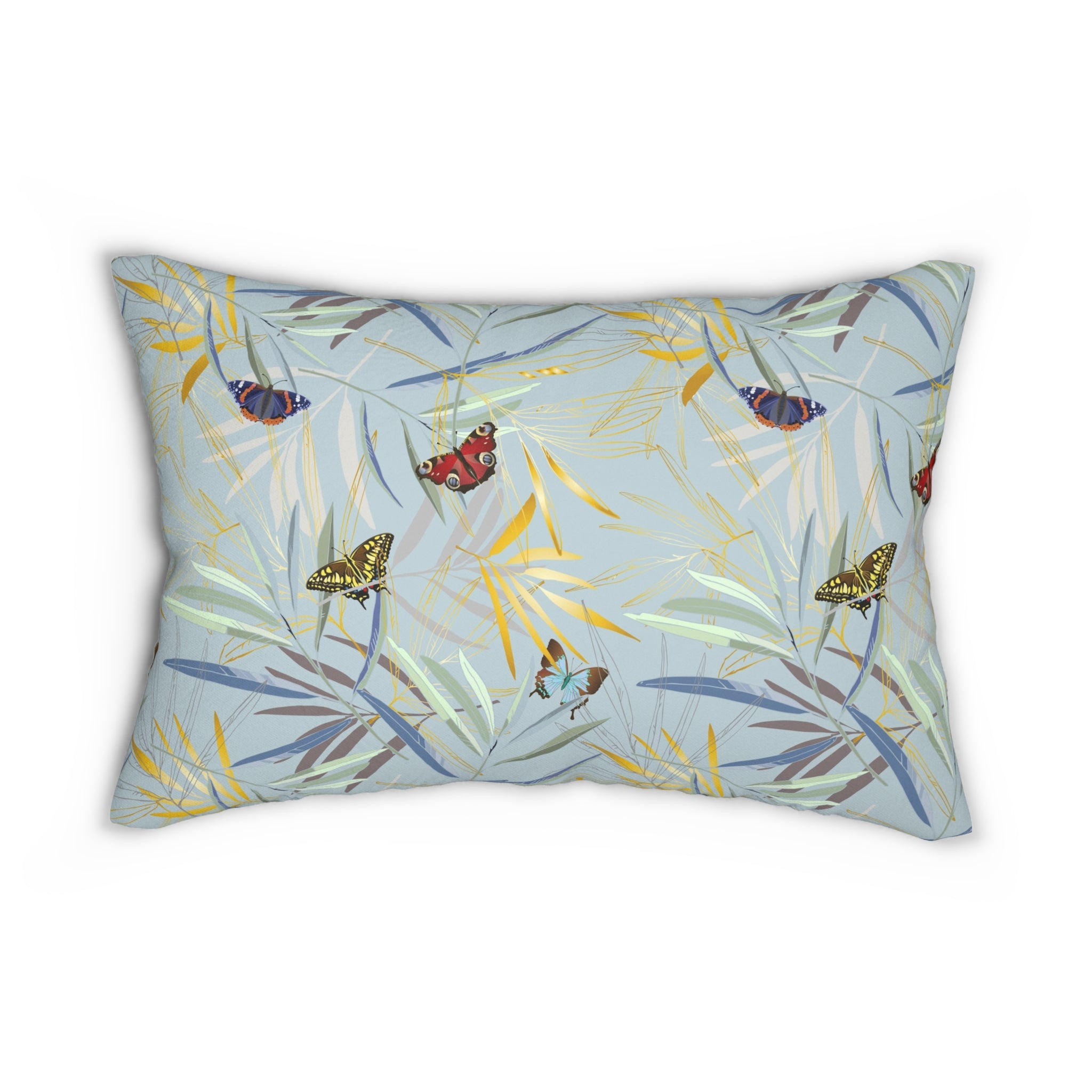 Butterfly Lumbar Pillow | Pale Blue Beige