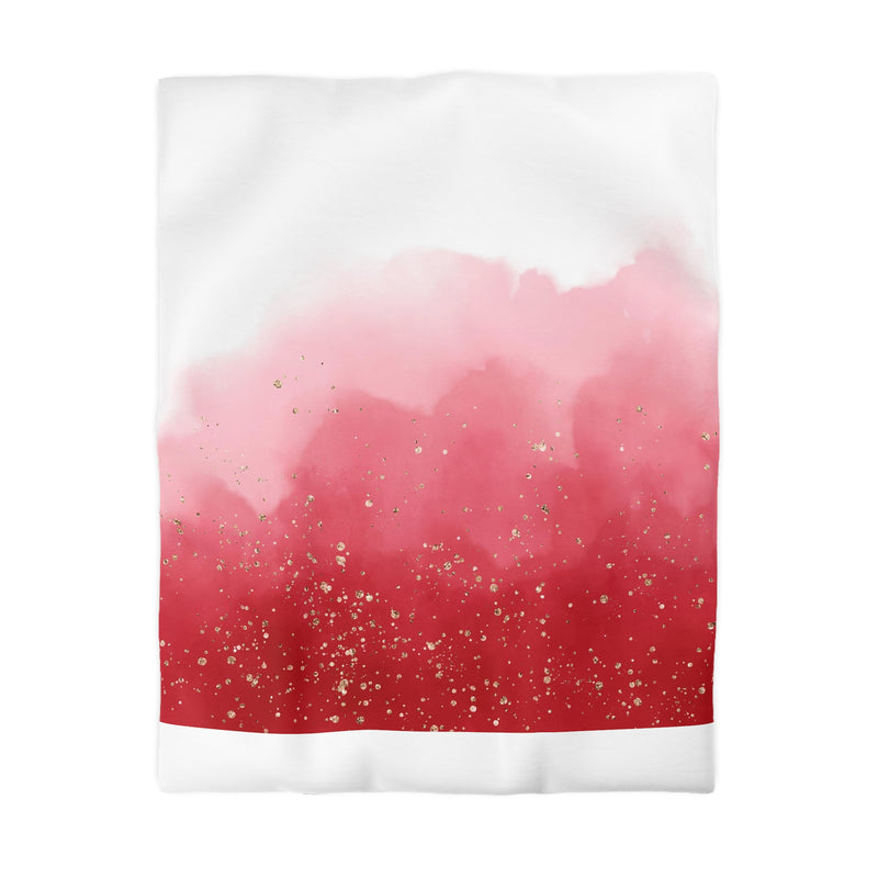 Boho Duvet Cover | Red, Pink Ombre White