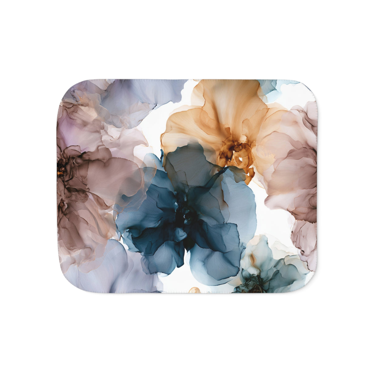 a square tray with flowers painted on it