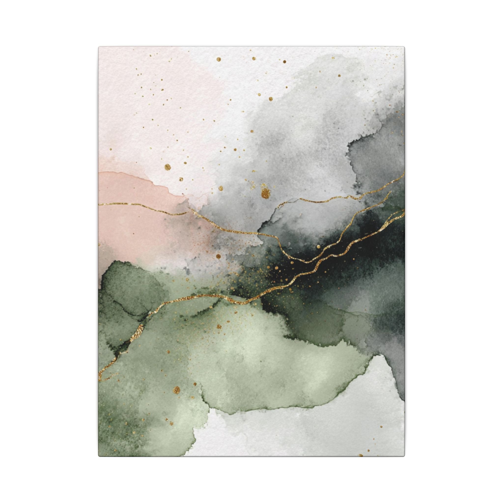 Abstract Neutral Wall Art Print | Boho Earthy Home Decor | Green, Blush Pink Modern Organic Art