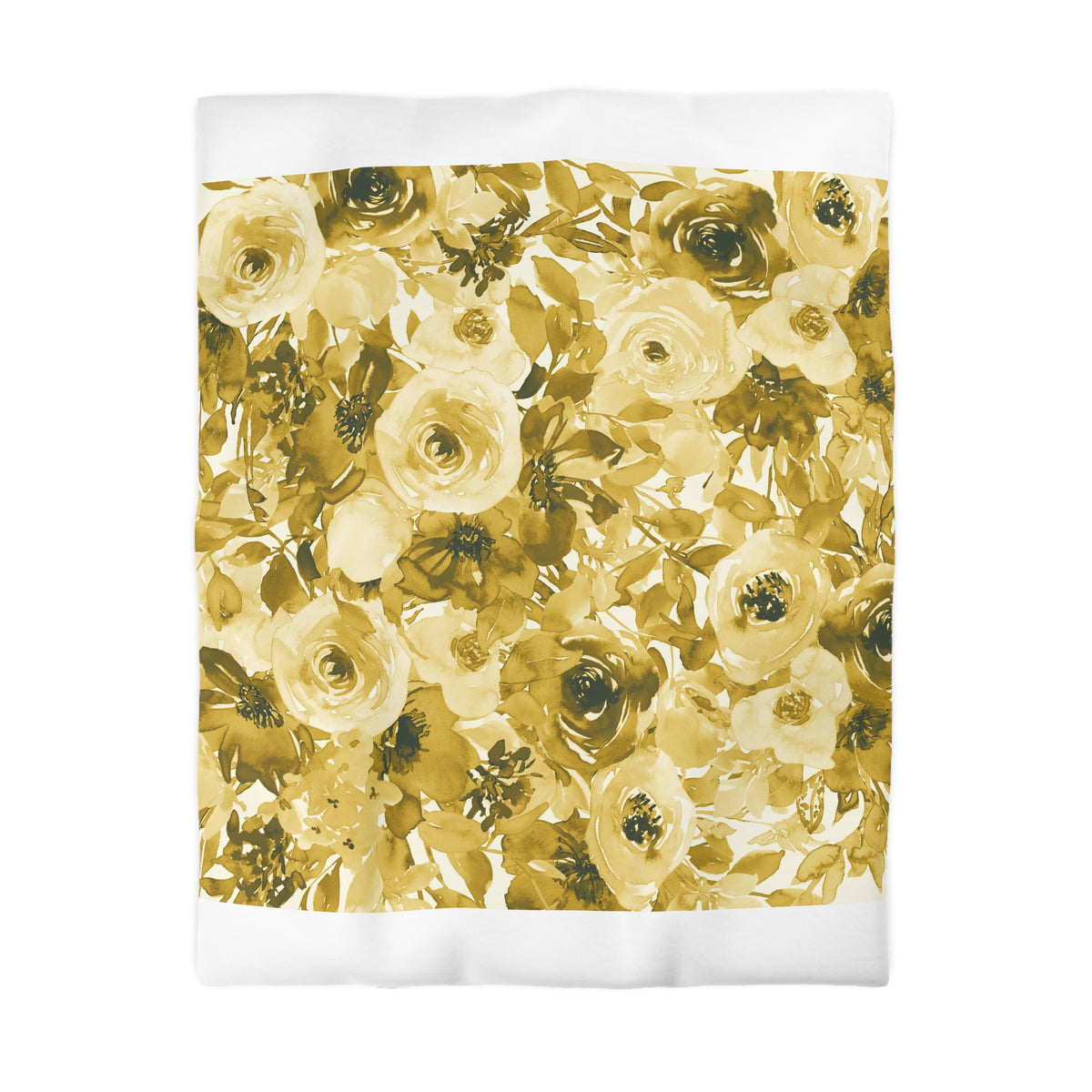 a square with a repeating pattern of yellow and brown flowers.
