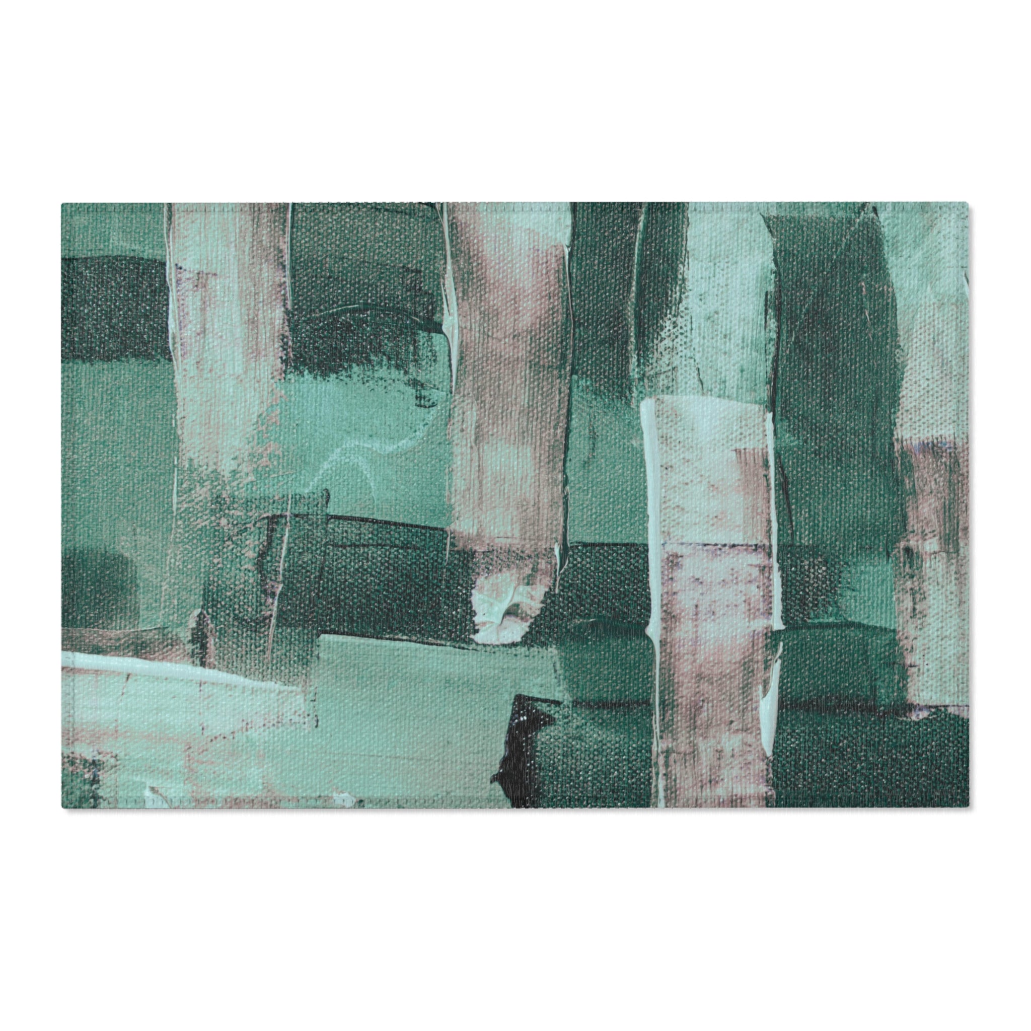 Abstract Area Rug | Teal Green Watercolor